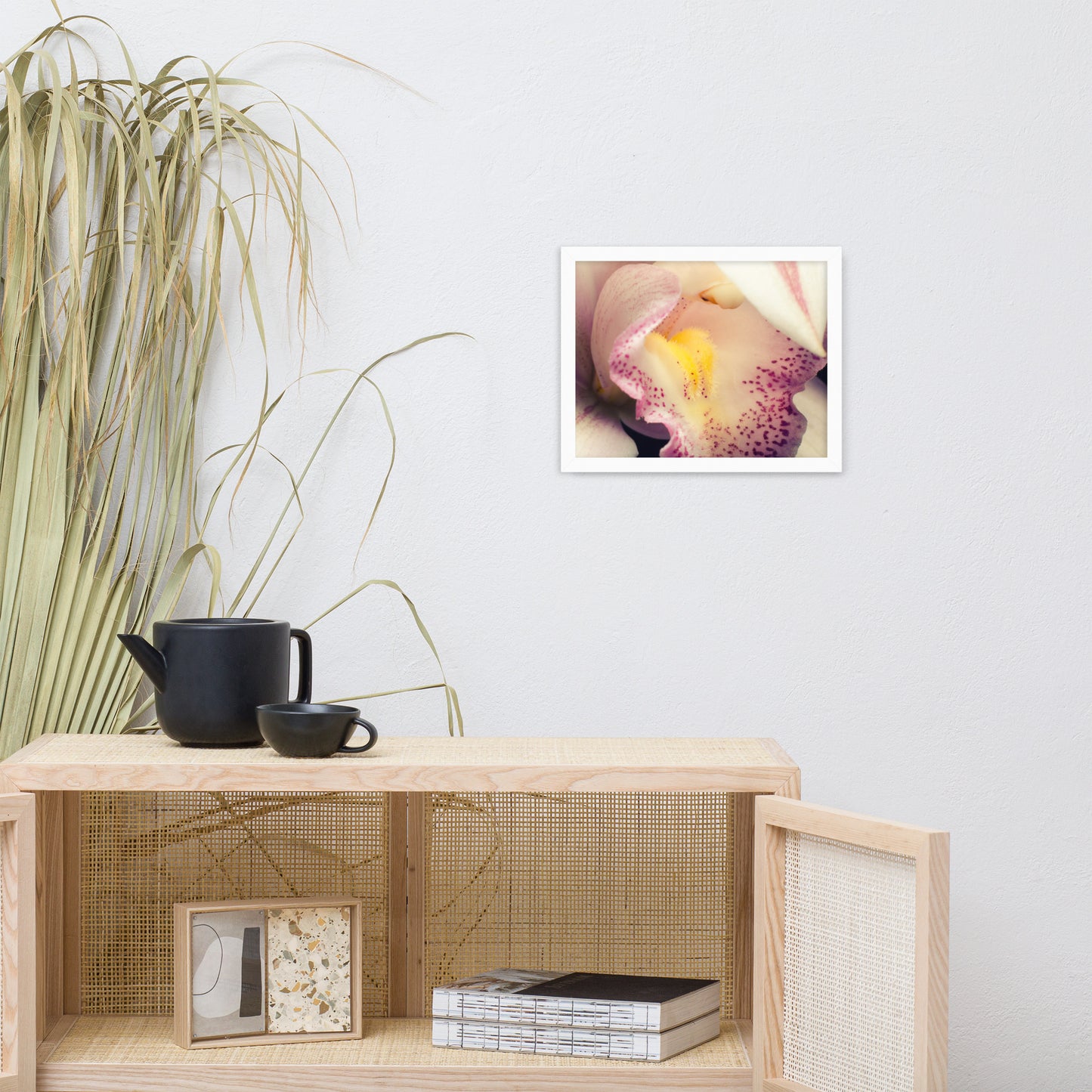 Close-up of Orchid Floral Nature Photo Framed Wall Art Print