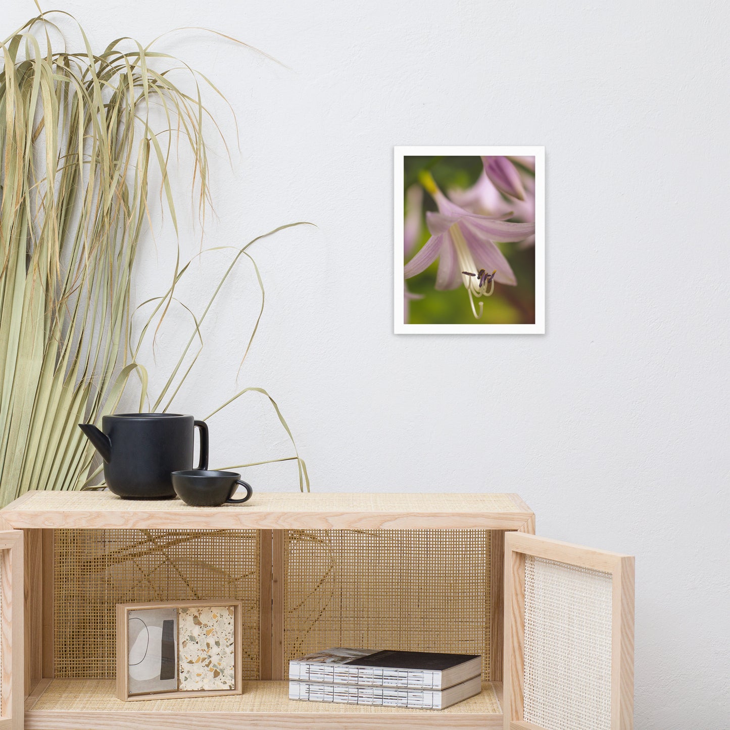 Close-up Hosta Bloom Floral Nature Photo Framed Wall Art Print