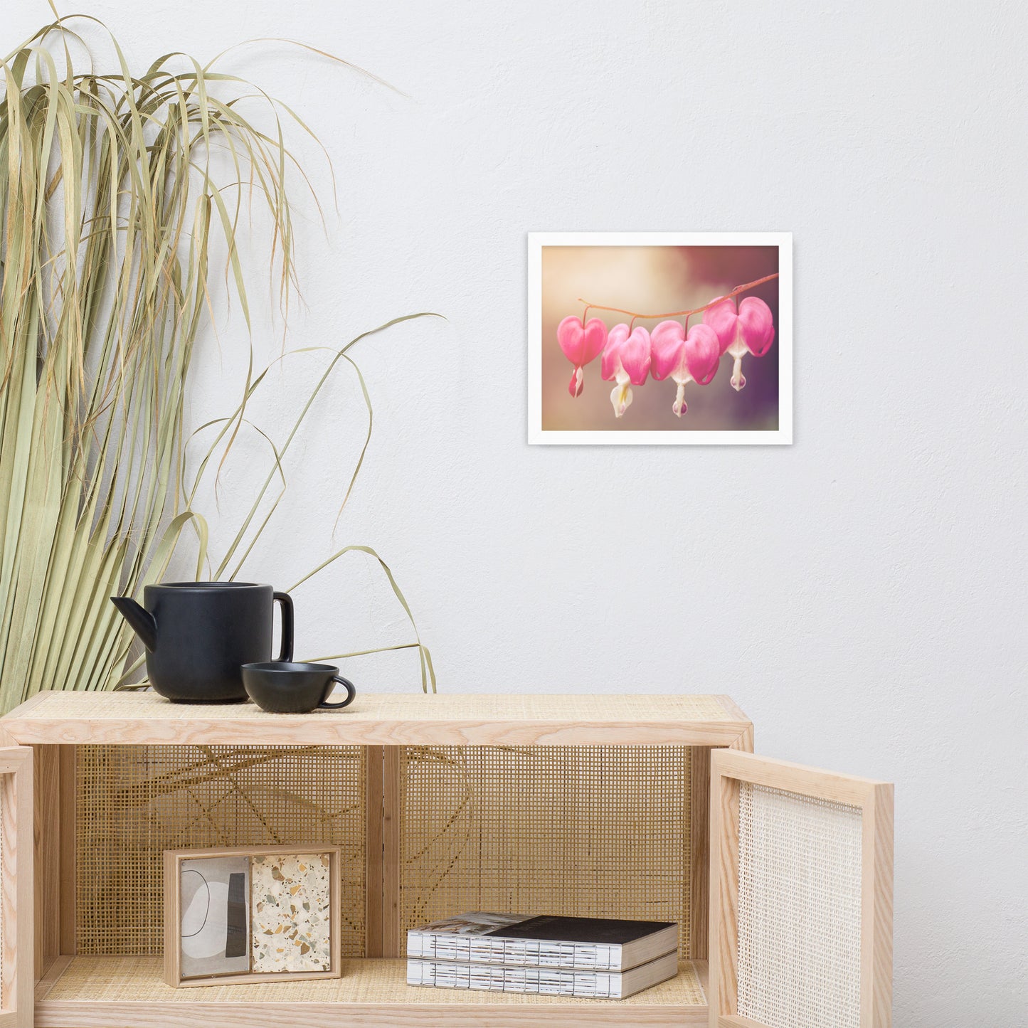 Be Still My Bleeding Heart Warm Summer Glow Floral Nature Photo Framed Wall Art Print