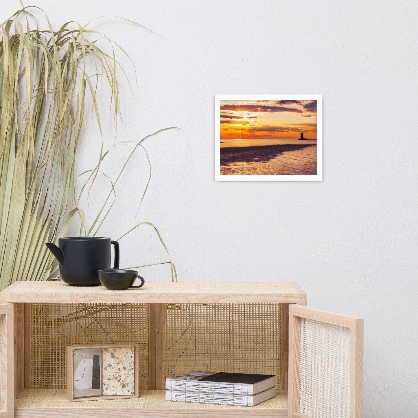 Cape Henlopen at Sunset Coastal Landscape Framed Photo Paper Wall Art Prints