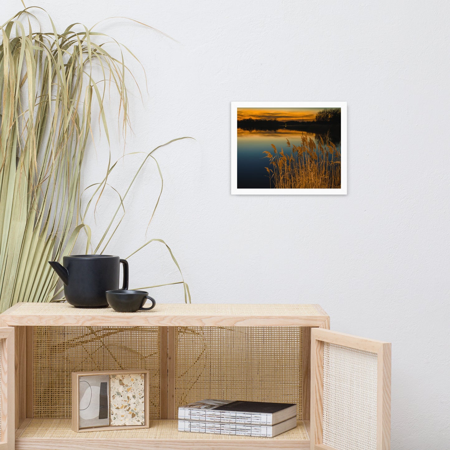 Sunset at Reedy Point Pond Landscape Framed Photo Paper Wall Art Prints