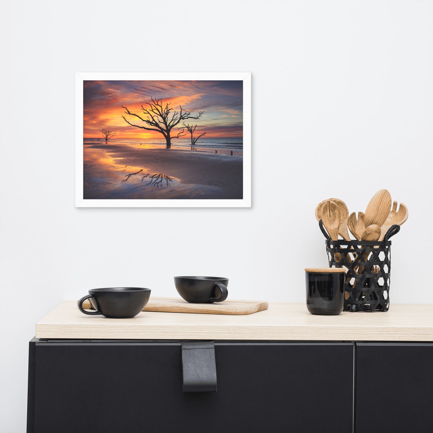 Sunrise and Trees at Edisto Island Framed Wall Art Print
