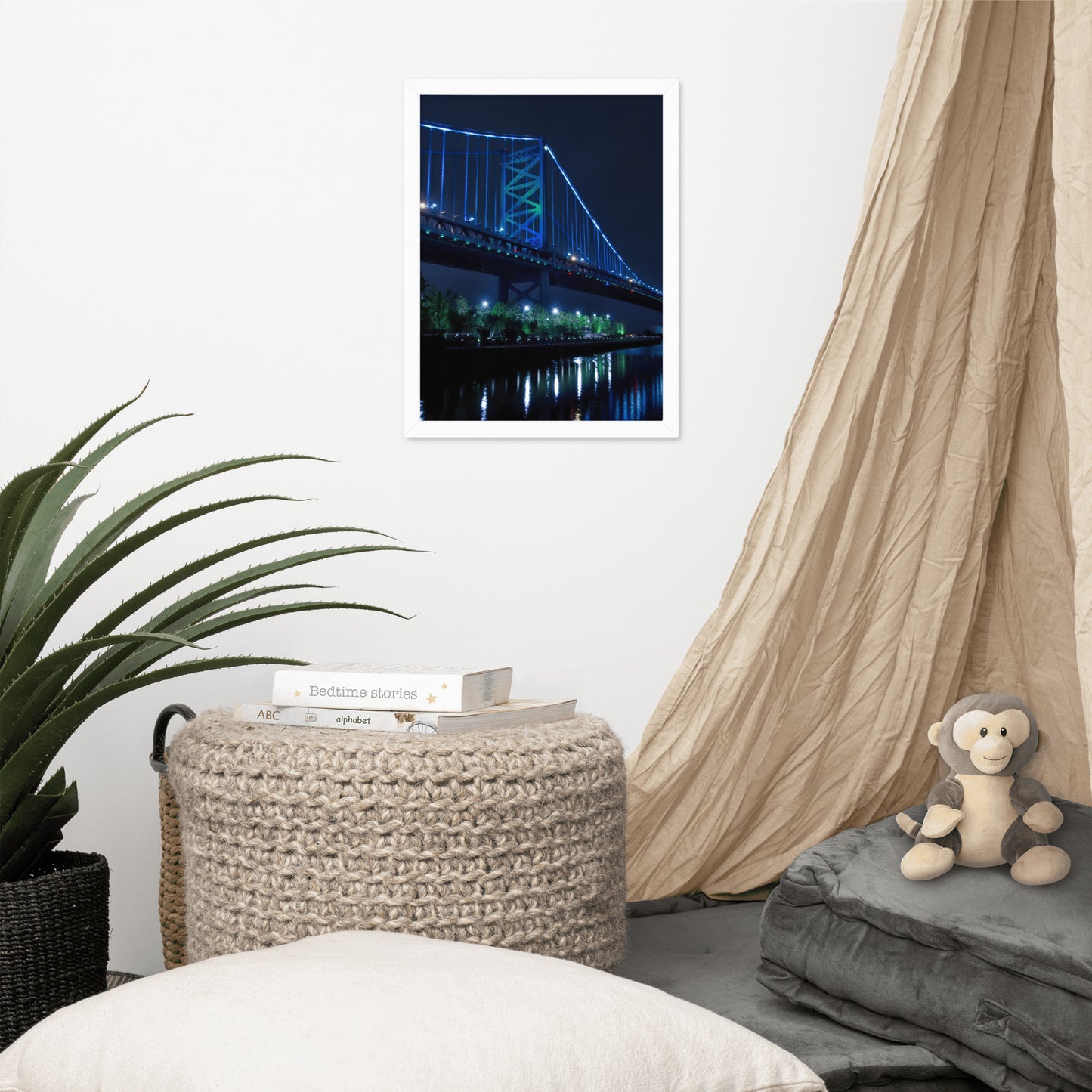 The Ben Franklin Bridge 3 Urban Landscape Photo Framed Wall Art Print