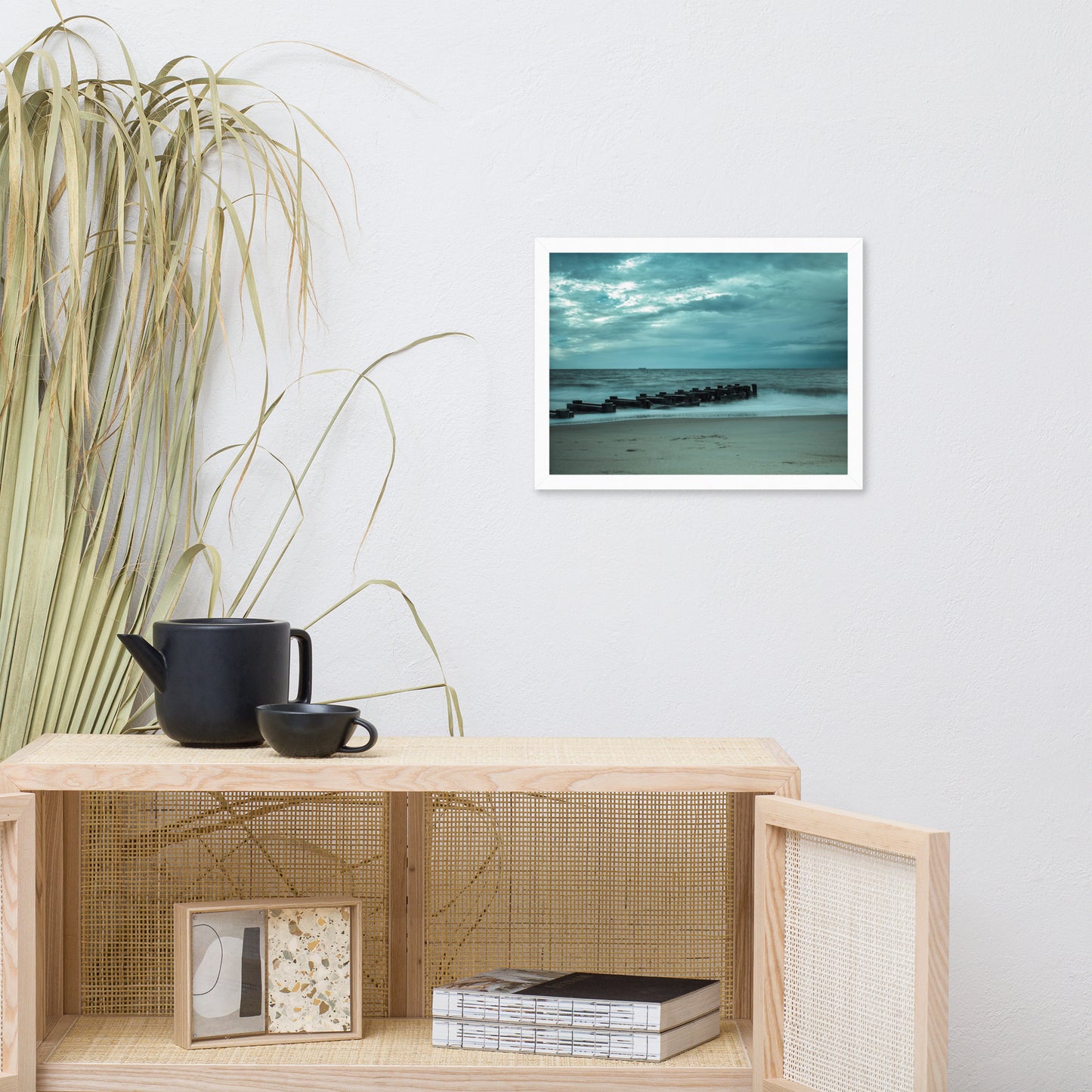 Blue Morning at Rehoboth Coastal Landscape Framed Photo Paper Wall Art Prints
