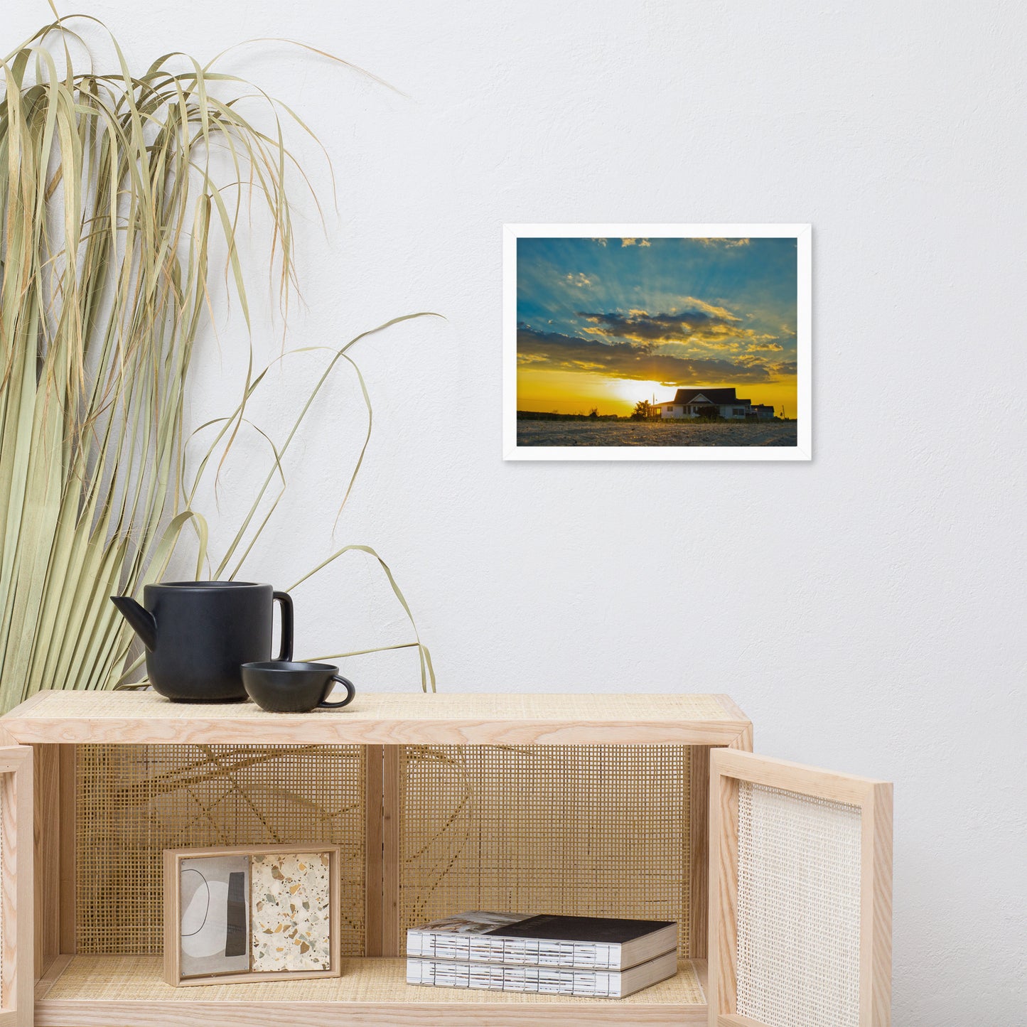 Sunset at Bowers Beach Coastal Landscape Framed Photo Paper Wall Art Prints