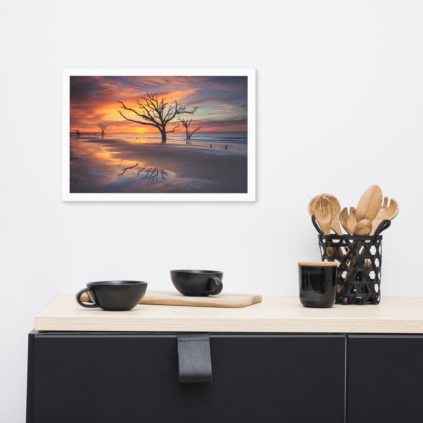 Sunrise and Trees at Edisto Island Framed Wall Art Print