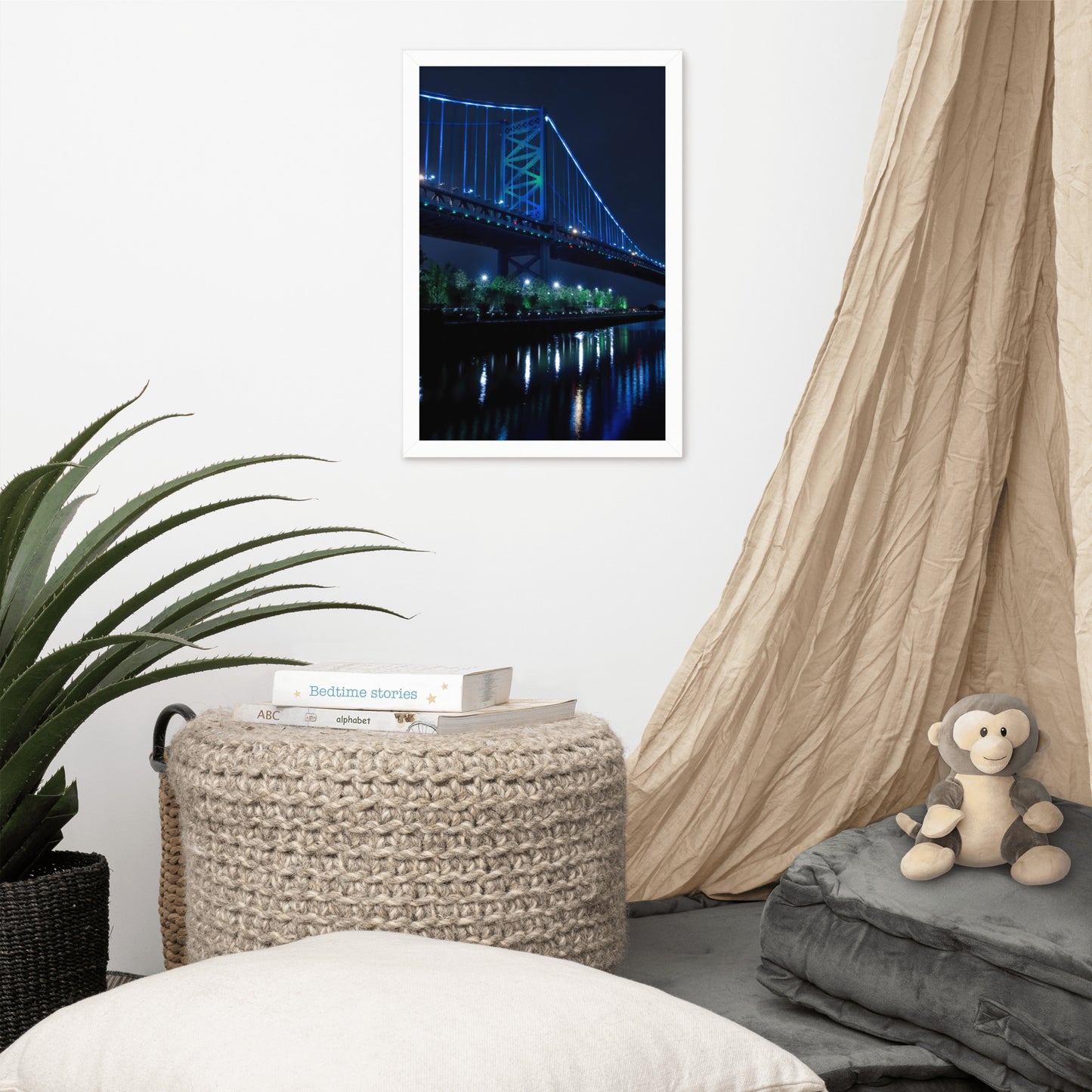 The Ben Franklin Bridge 3 Urban Landscape Photo Framed Wall Art Print
