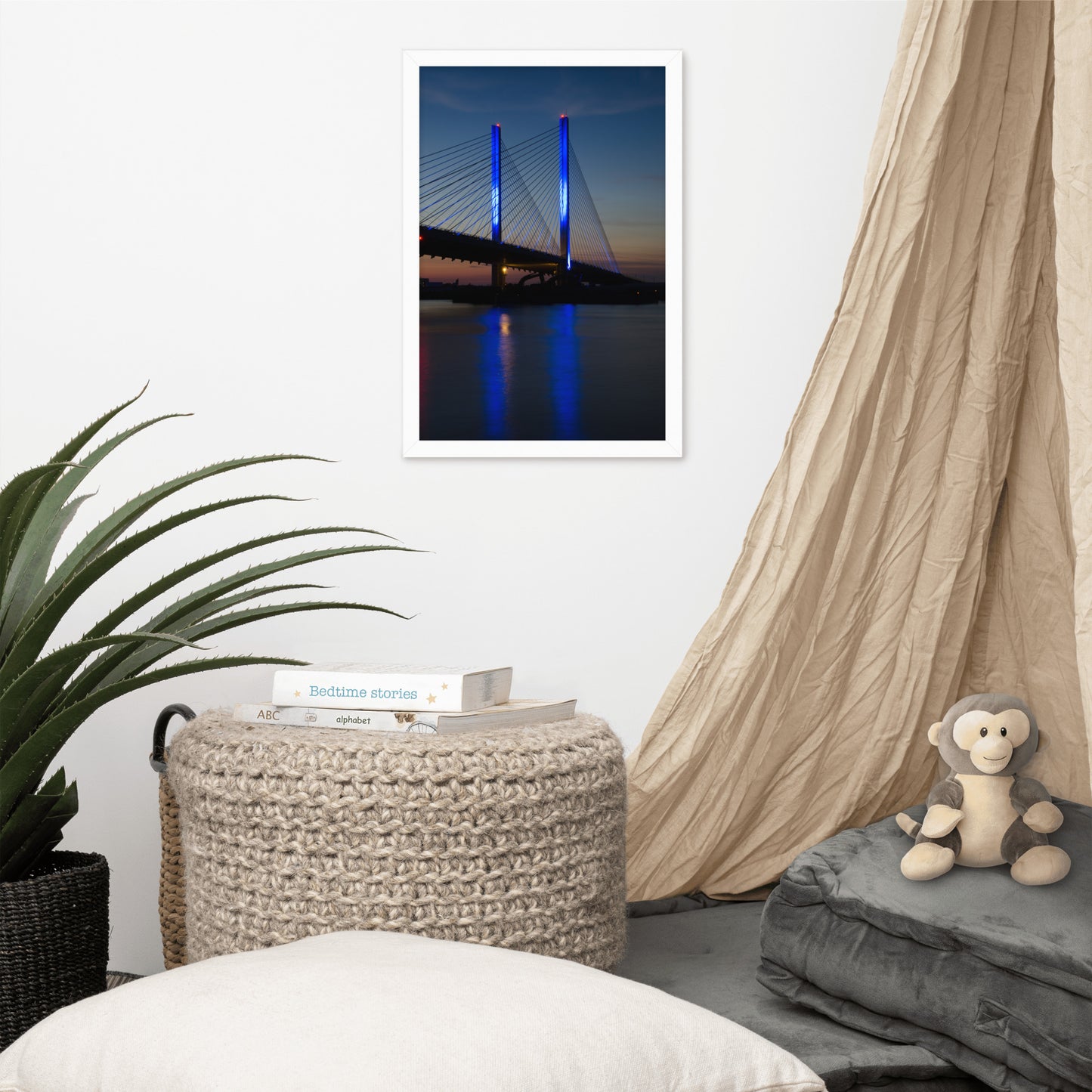 Indian River Bridge 2 Urban Landscape Photo Framed Wall Art Print
