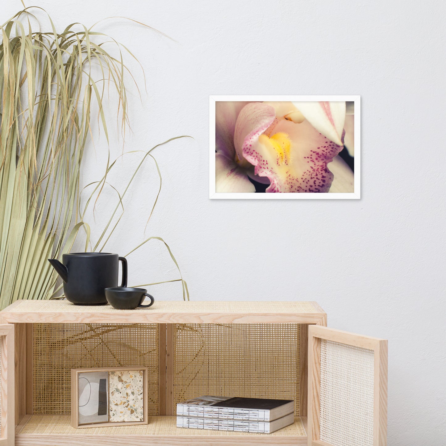 Close-up of Orchid Floral Nature Photo Framed Wall Art Print