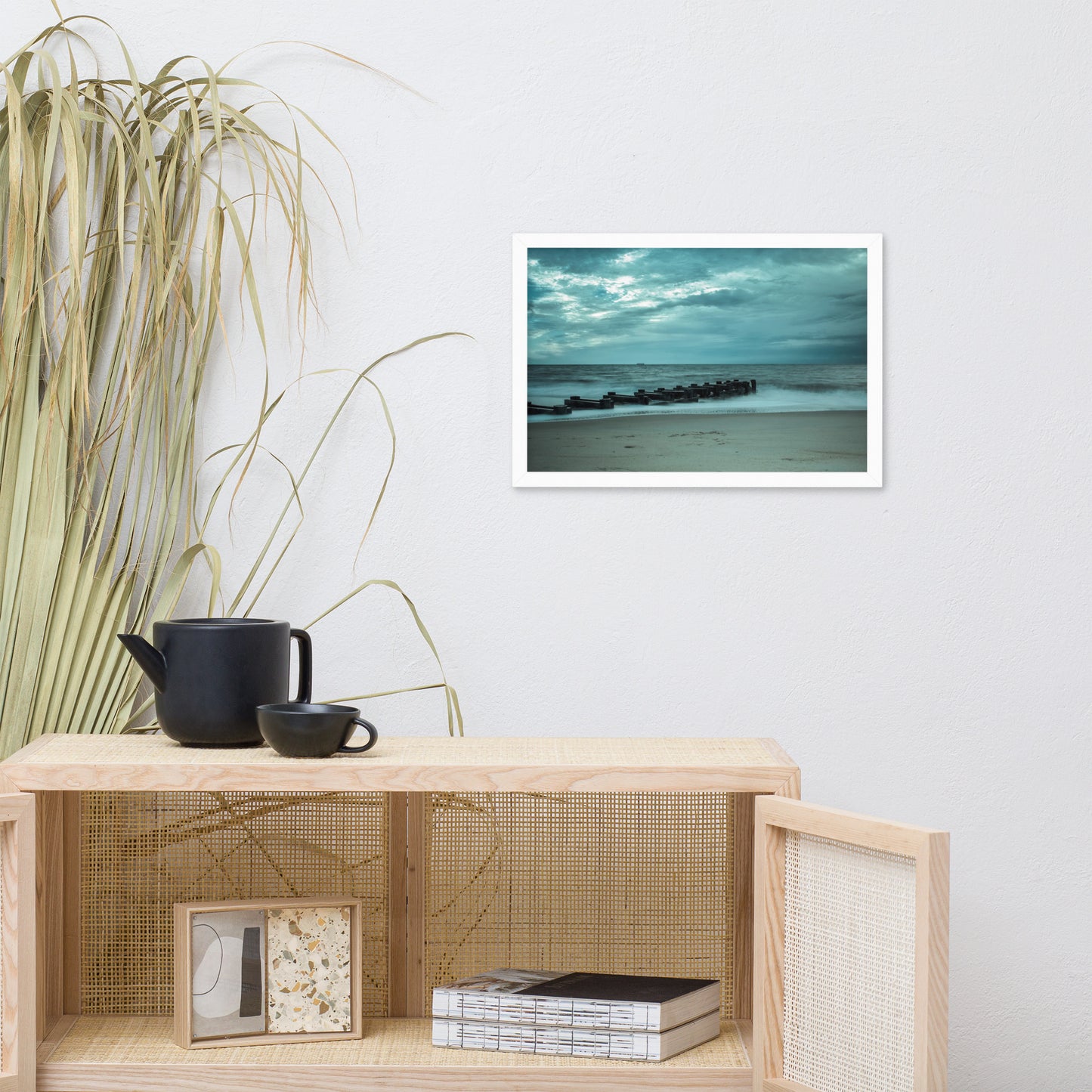 Blue Morning at Rehoboth Coastal Landscape Framed Photo Paper Wall Art Prints