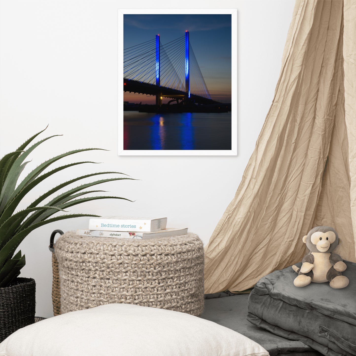Indian River Bridge 2 Urban Landscape Photo Framed Wall Art Print