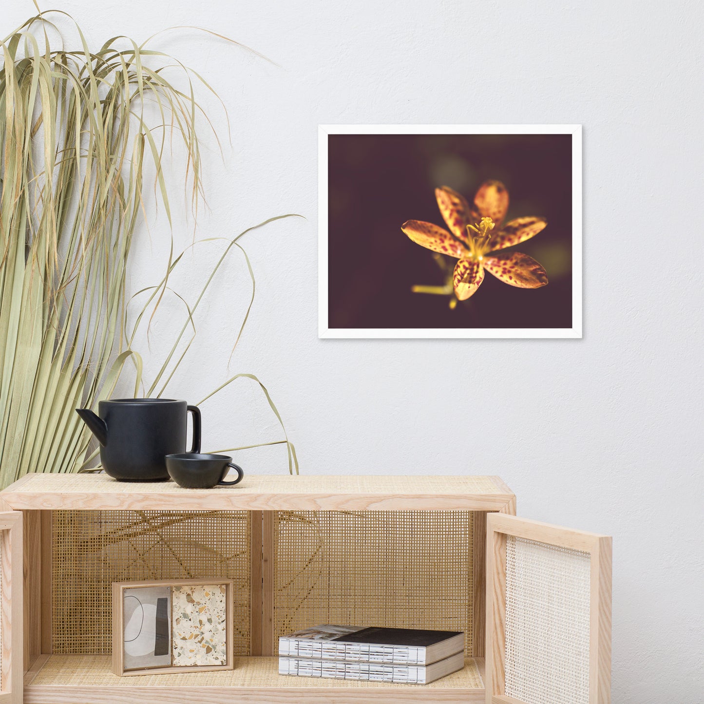Dramatic Orange Leopard Lily Flower Floral Nature Photo Framed Wall Art Print