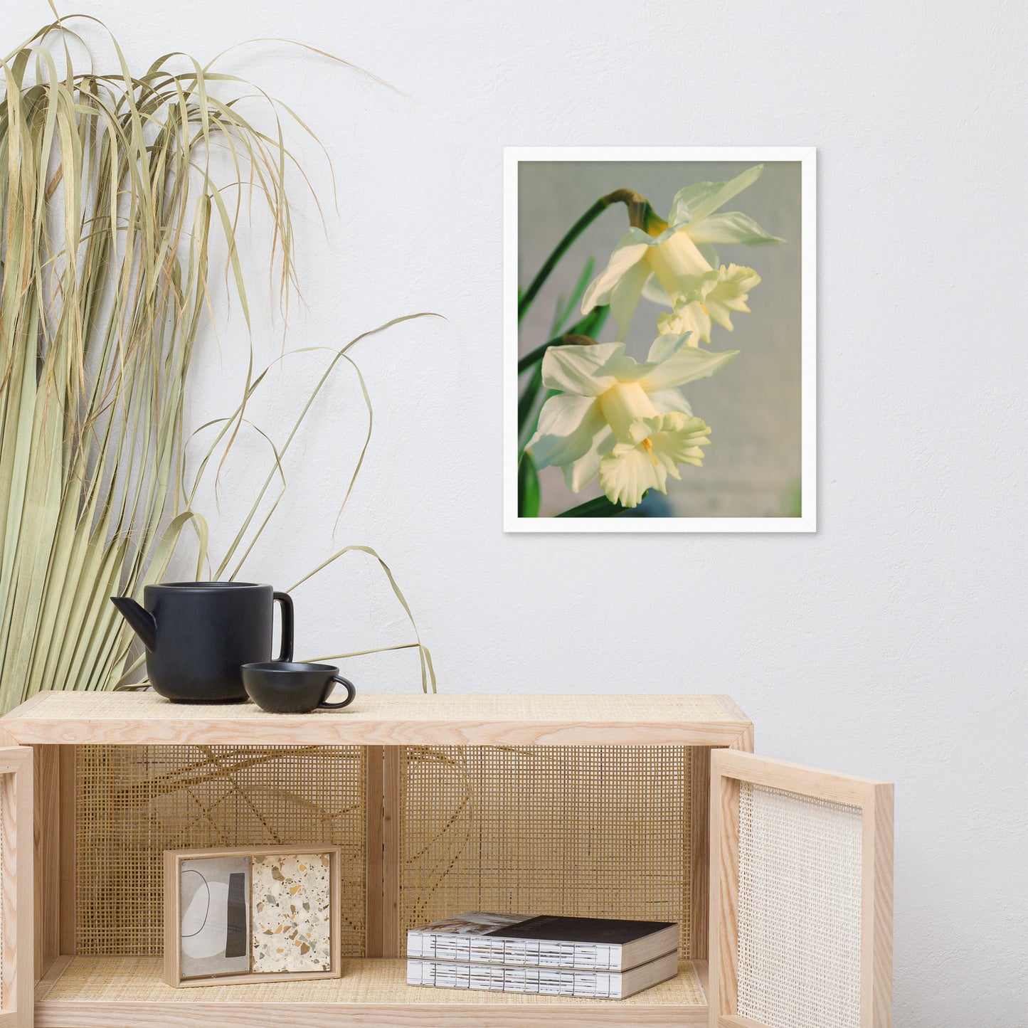 Colorized Daffodils Floral Nature Photo Framed Wall Art Print