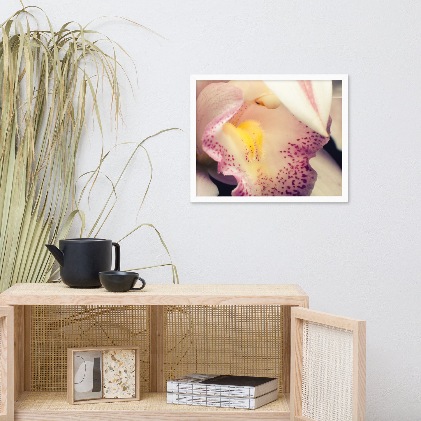 Close-up of Orchid Floral Nature Photo Framed Wall Art Print