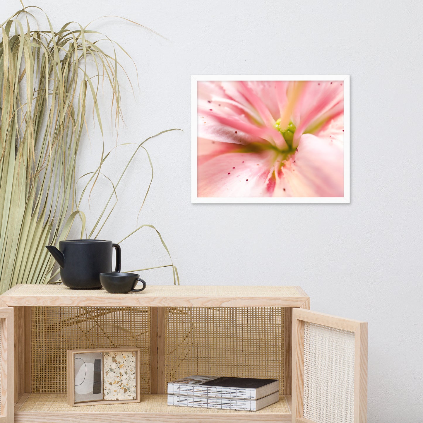 Center of the Stargazer Lily Floral Nature Photo Framed Wall Art Print