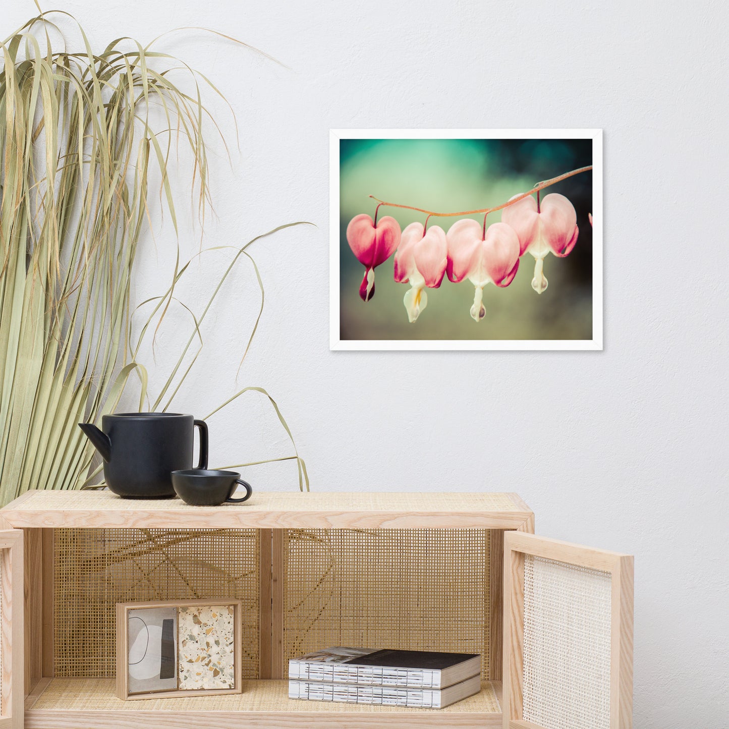Be Still My Bleeding Heart Colorized Floral Nature Photo Framed Wall Art Print