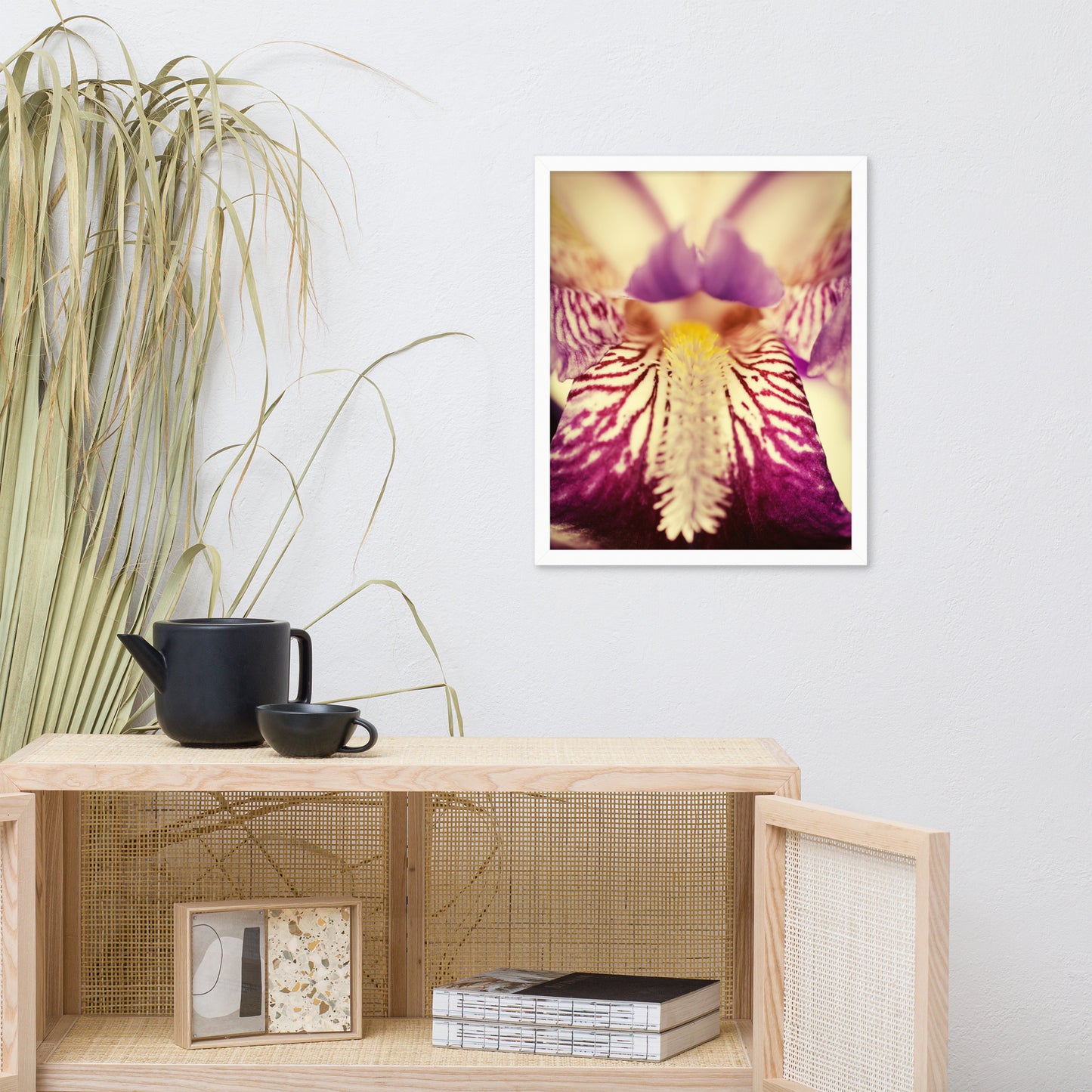 Flower Picture Wall Art: Antiqued Iris Floral / Flora / Botanical / Nature Photo Framed Wall Art Print - Artwork - Modern Wall Decor