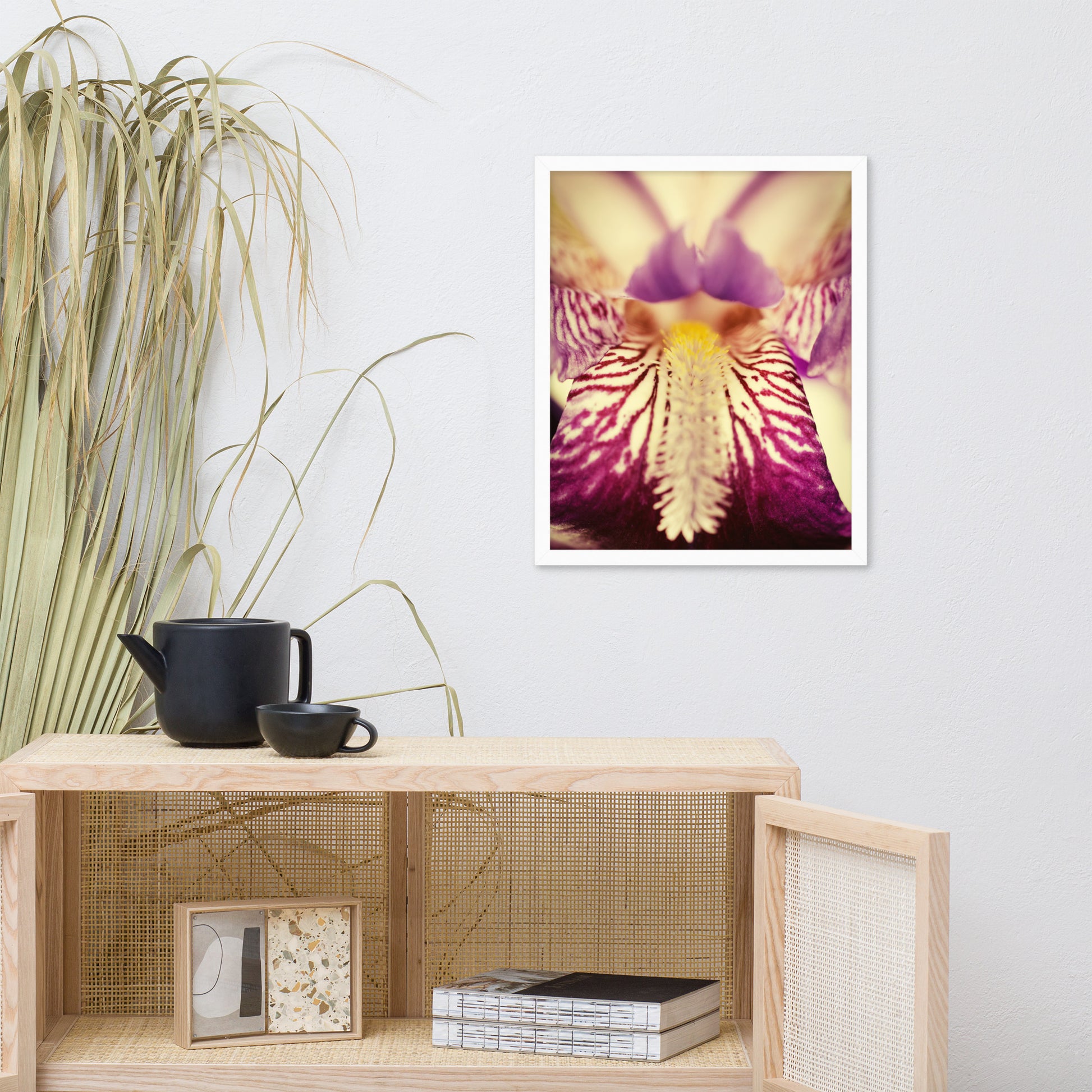 Flower Picture Wall Art: Antiqued Iris Floral / Flora / Botanical / Nature Photo Framed Wall Art Print - Artwork - Modern Wall Decor