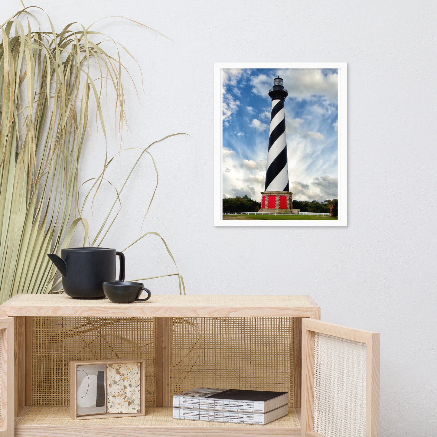 Cape Hatteras Lighthouse Coastal Landscape Framed Photo Paper Wall Art Prints