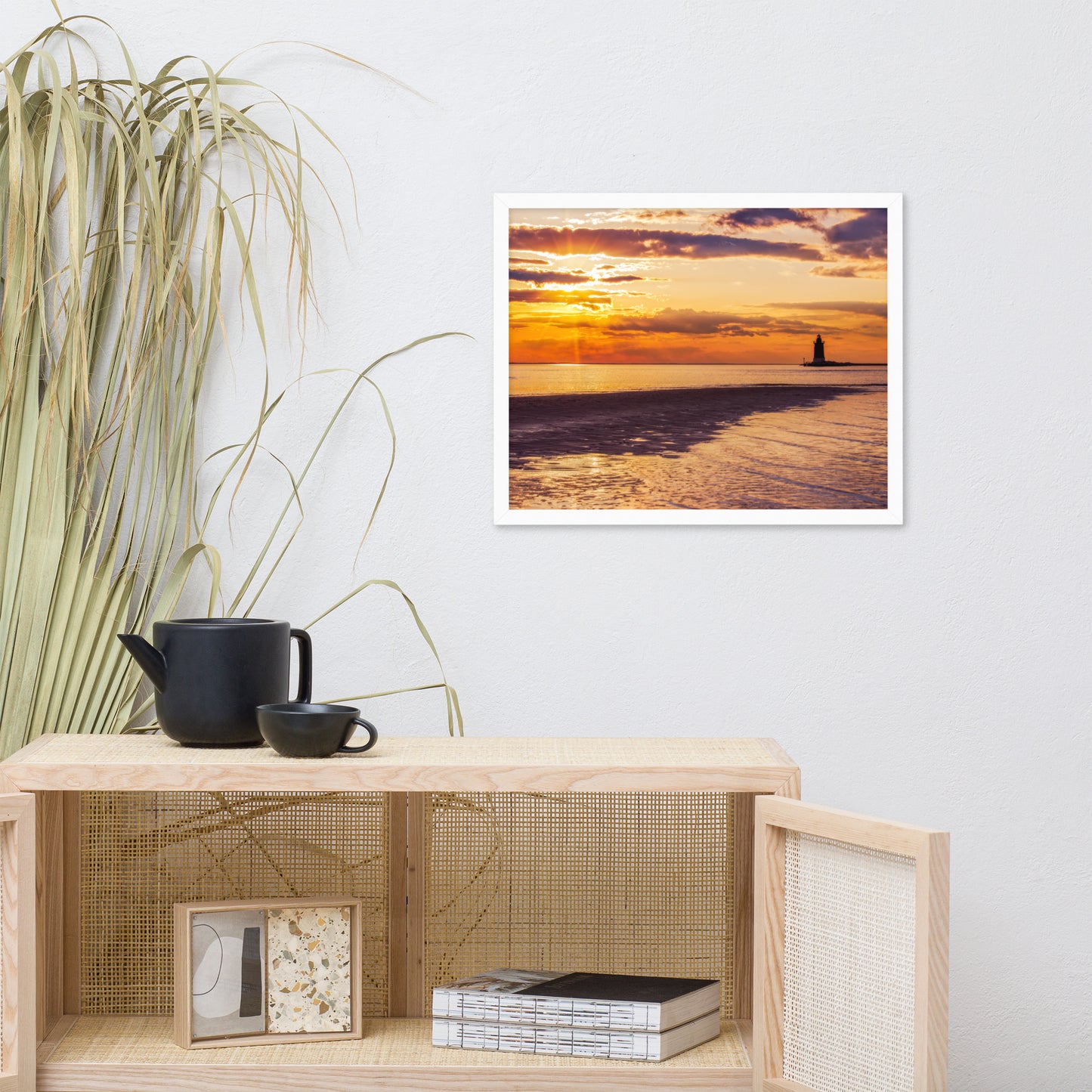 Cape Henlopen at Sunset Coastal Landscape Framed Photo Paper Wall Art Prints