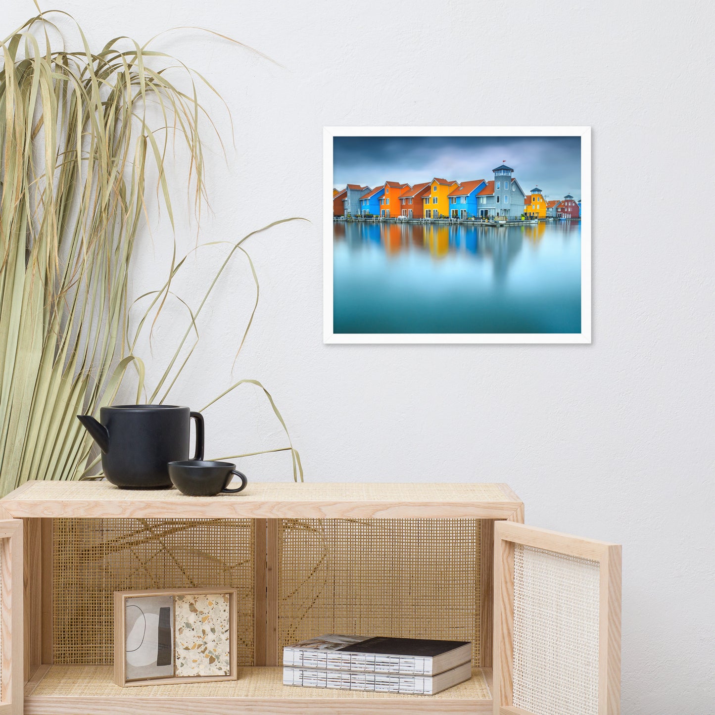 Blue Morning at Waters Edge Landscape Framed Photo Paper Wall Art Prints