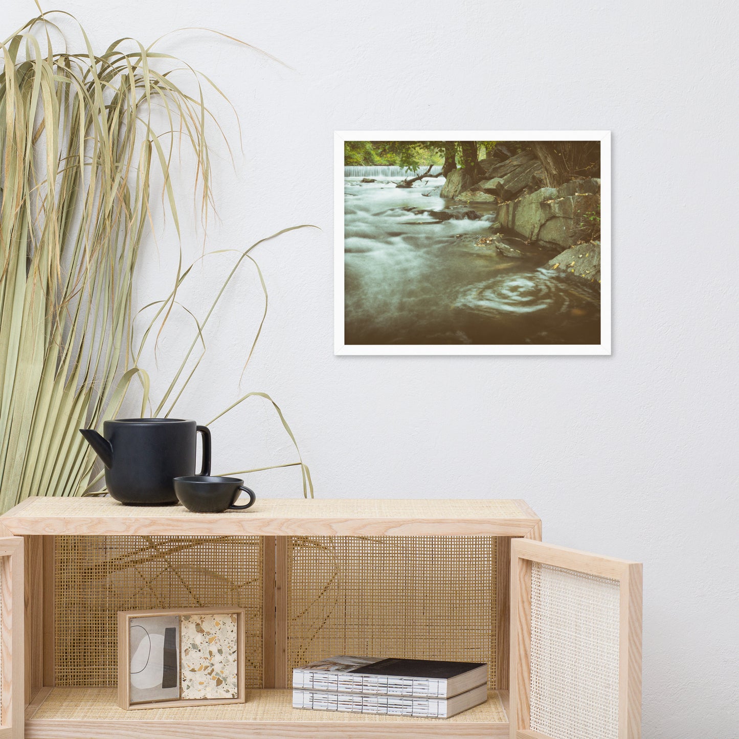Water Swirl in the River Rustic Landscape Framed Photo Paper Wall Art Prints
