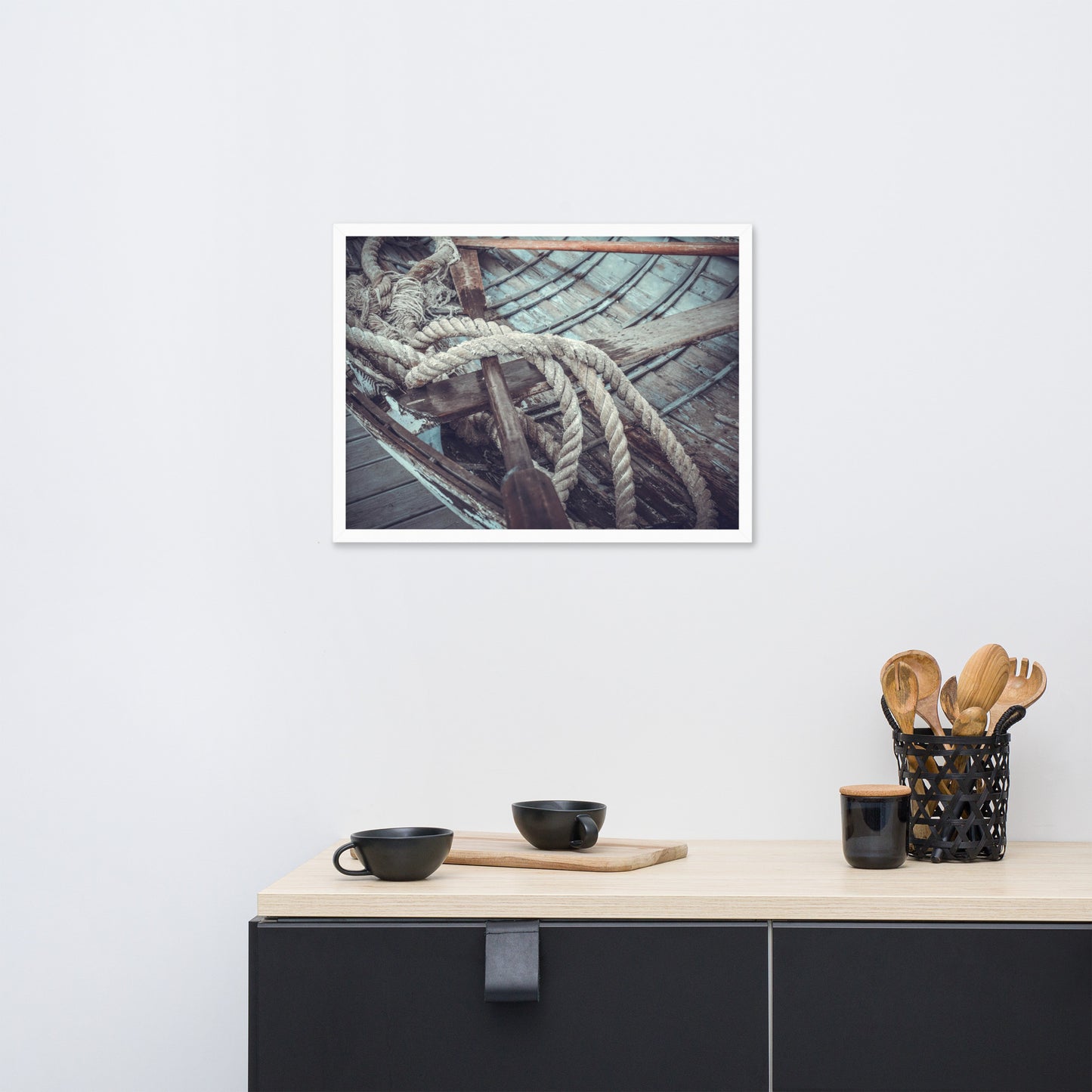 Vintage Boat Oars and Ropes Nautical Framed Wall Art Prints