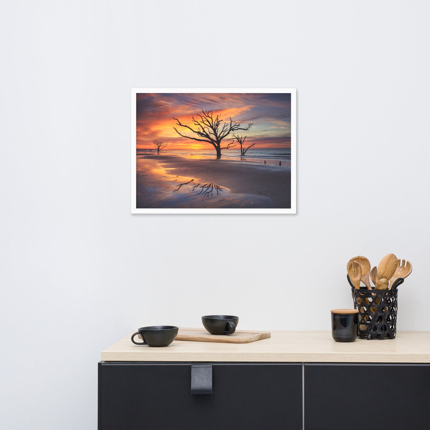 Sunrise and Trees at Edisto Island Framed Wall Art Print