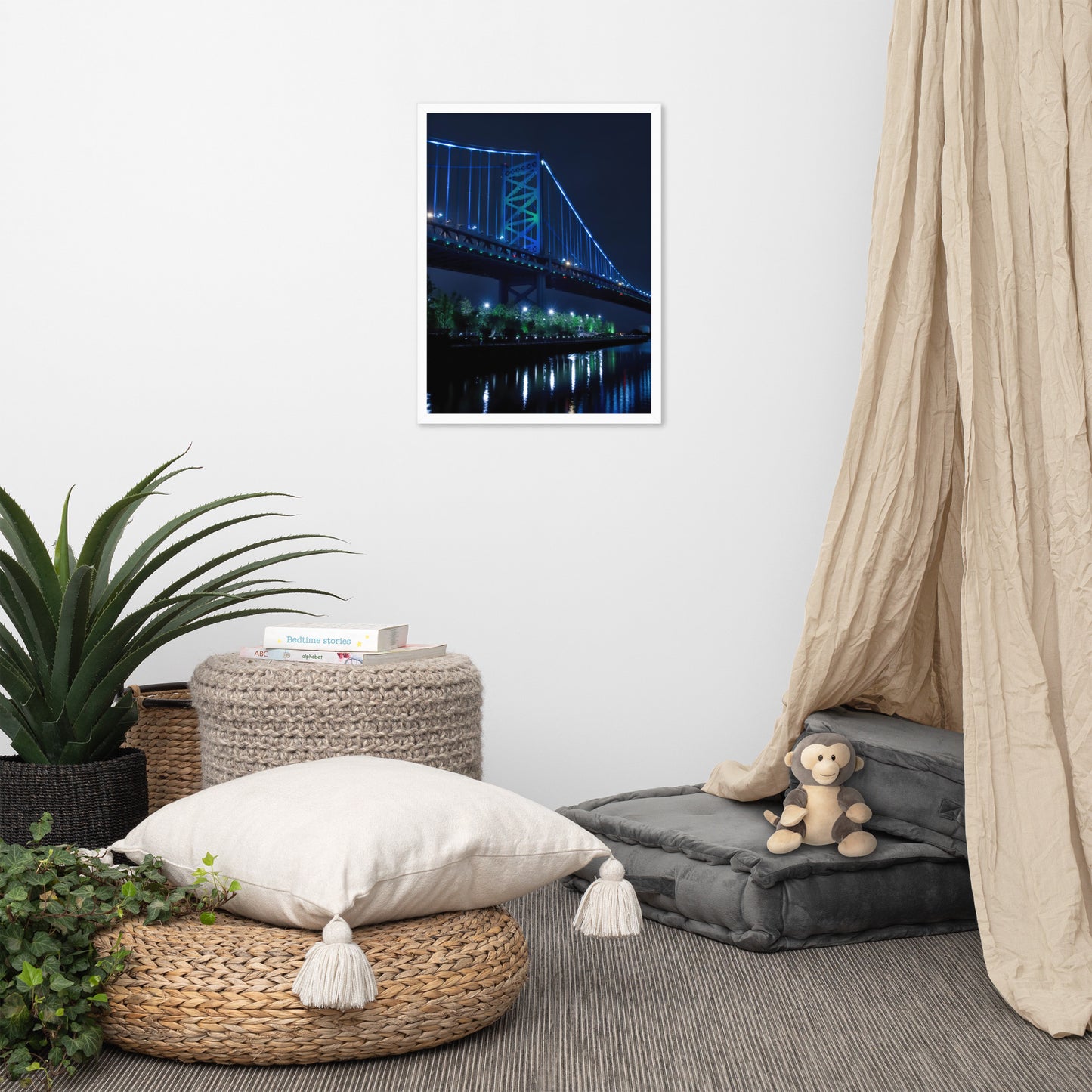 The Ben Franklin Bridge 3 Urban Landscape Photo Framed Wall Art Print