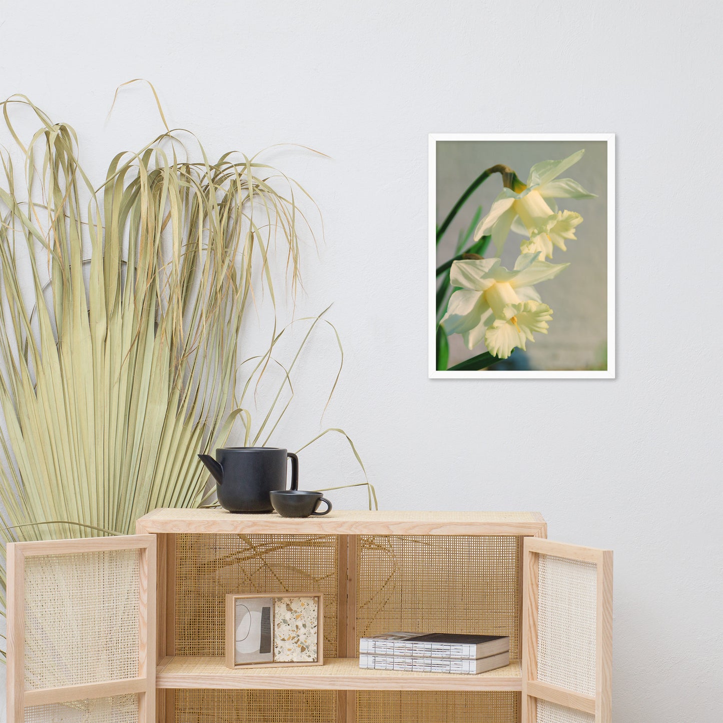 Colorized Daffodils Floral Nature Photo Framed Wall Art Print