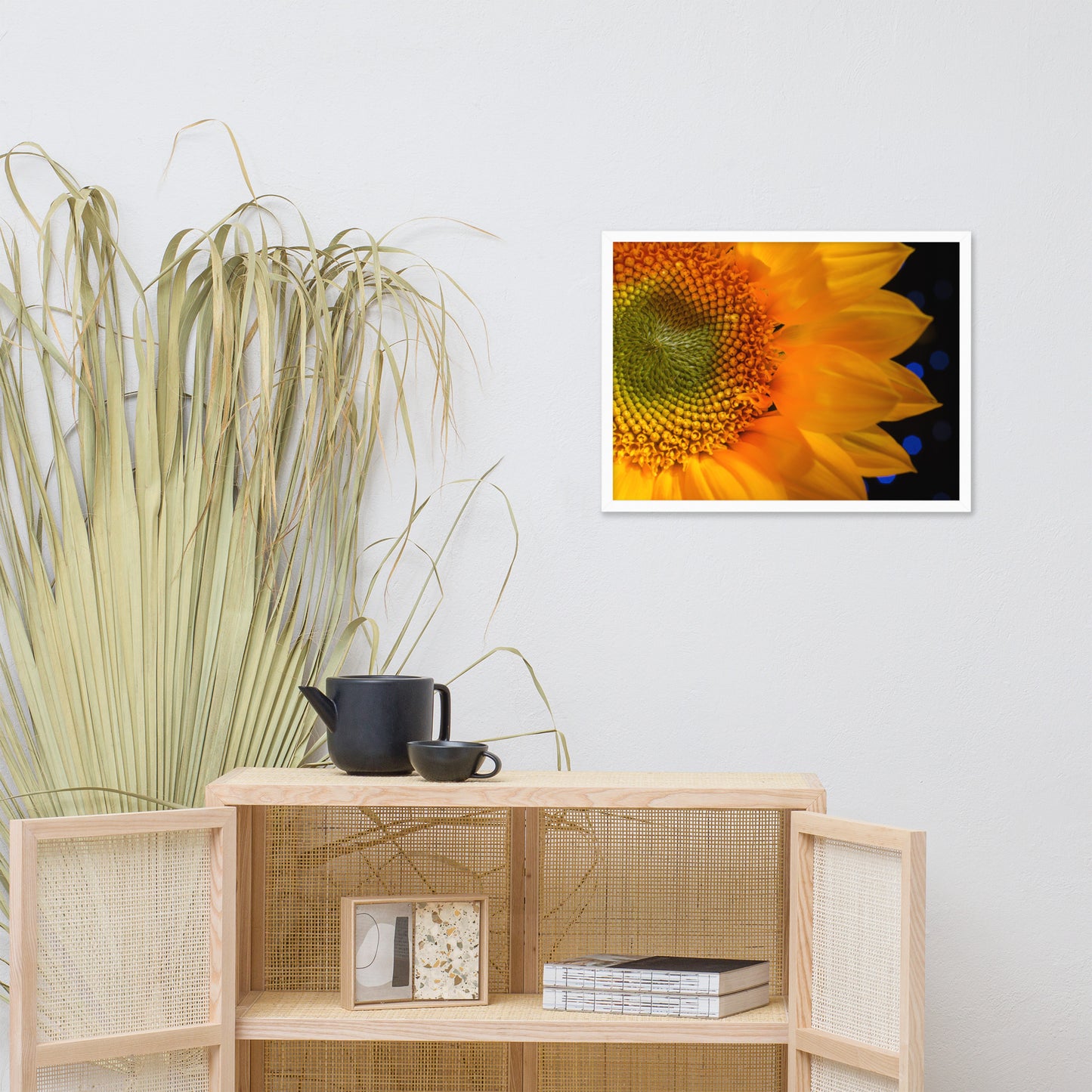 Close-up Sunflower Floral Nature Photo Framed Wall Art Print