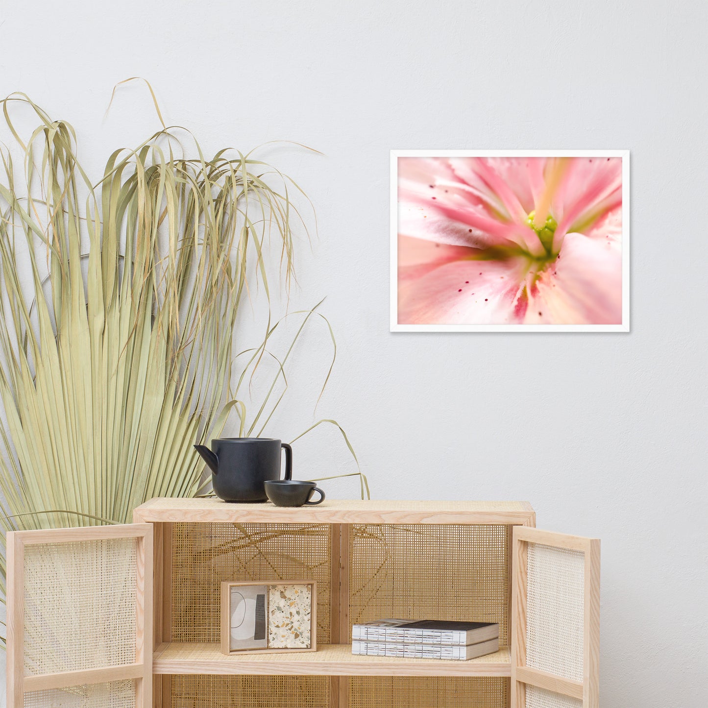 Center of the Stargazer Lily Floral Nature Photo Framed Wall Art Print