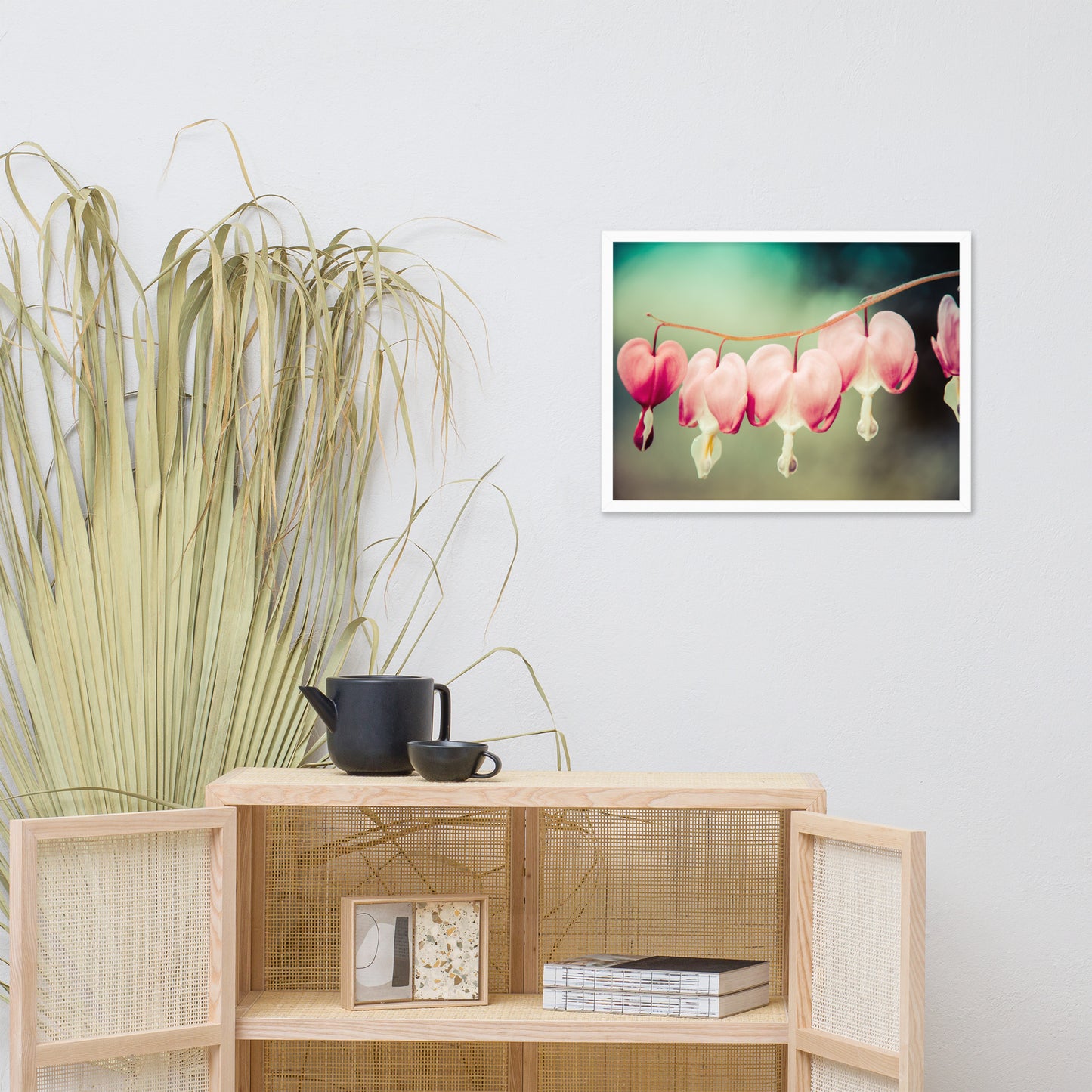 Be Still My Bleeding Heart Colorized Floral Nature Photo Framed Wall Art Print