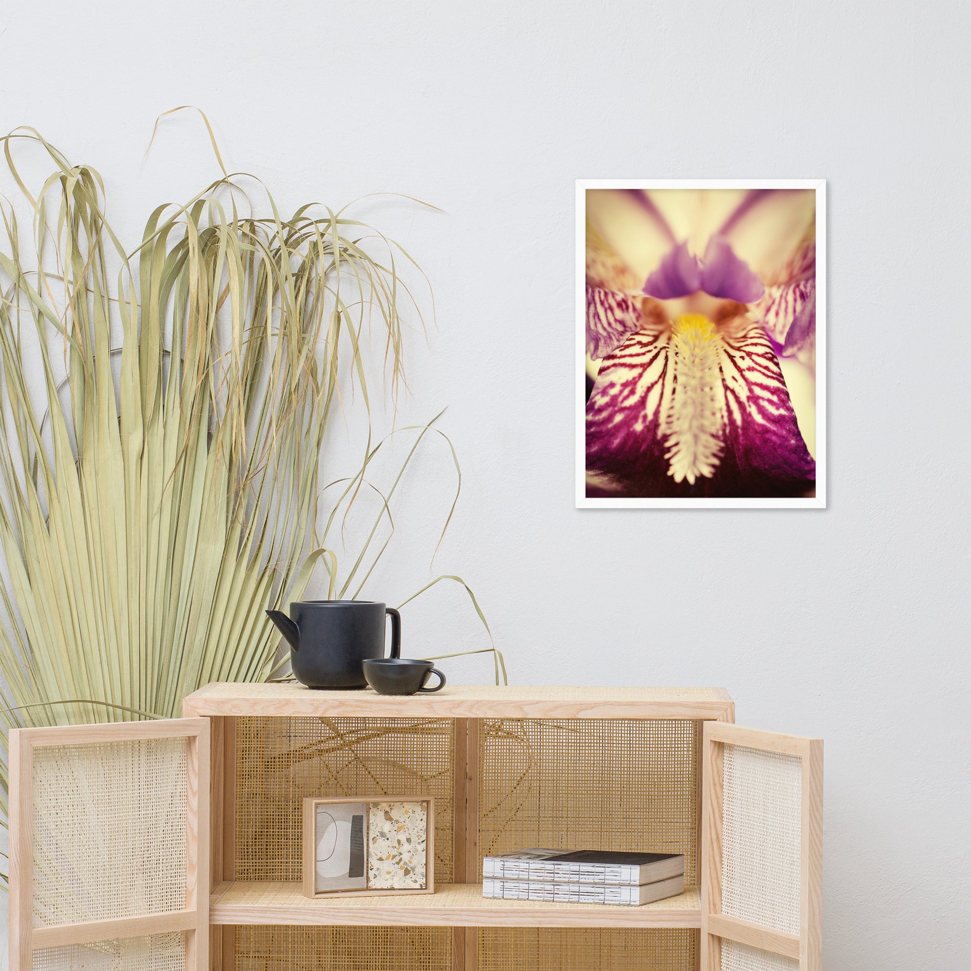 Flower Picture Wall Decor: Antiqued Iris Floral / Flora / Botanical / Nature Photo Framed Wall Art Print - Artwork - Modern Wall Decor