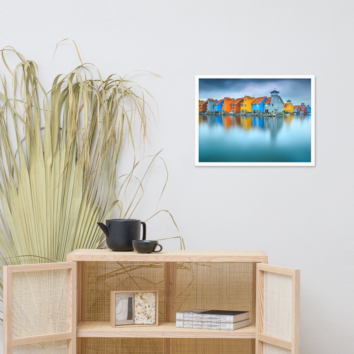 Blue Morning at Waters Edge Landscape Framed Photo Paper Wall Art Prints