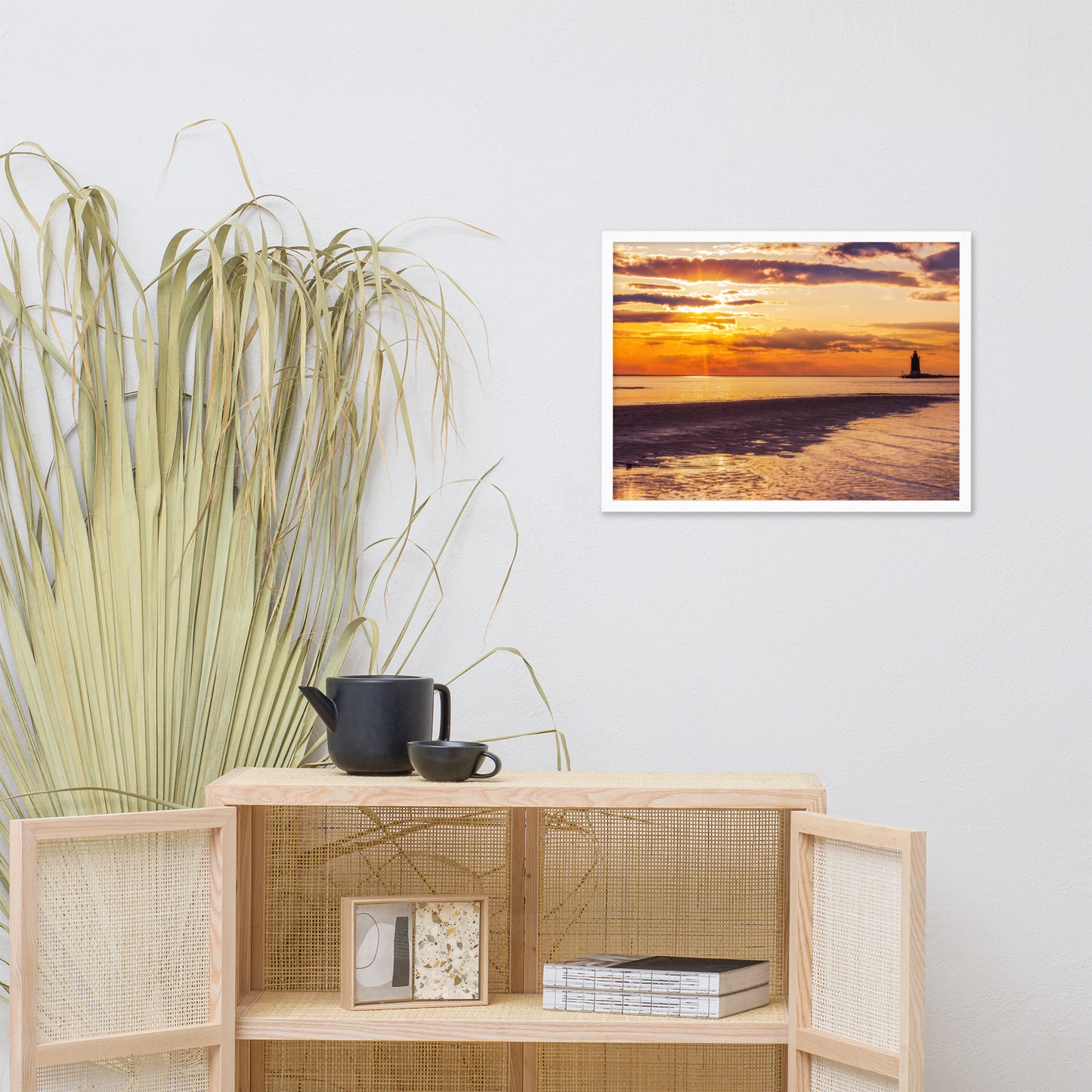 Cape Henlopen at Sunset Coastal Landscape Framed Photo Paper Wall Art Prints