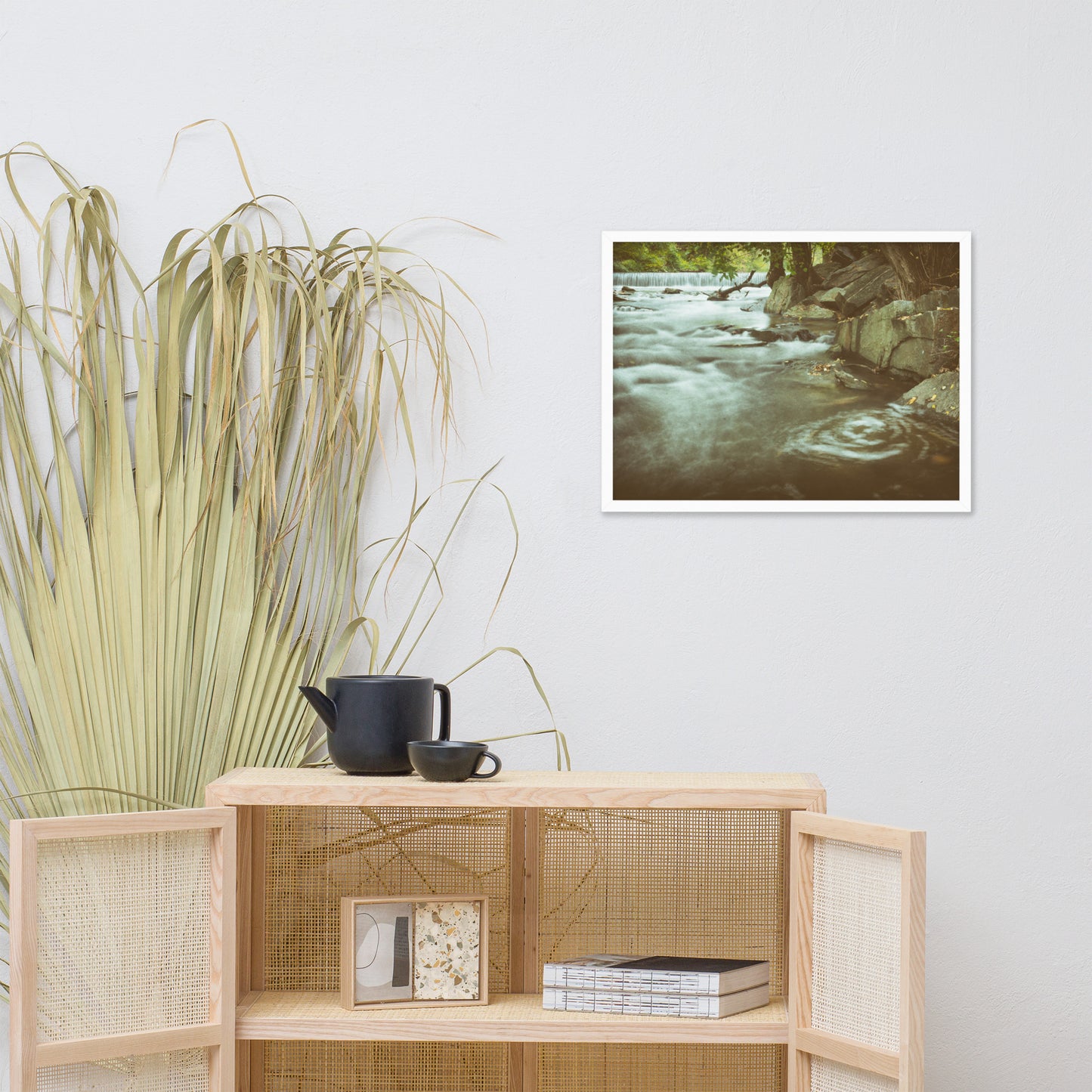 Water Swirl in the River Rustic Landscape Framed Photo Paper Wall Art Prints