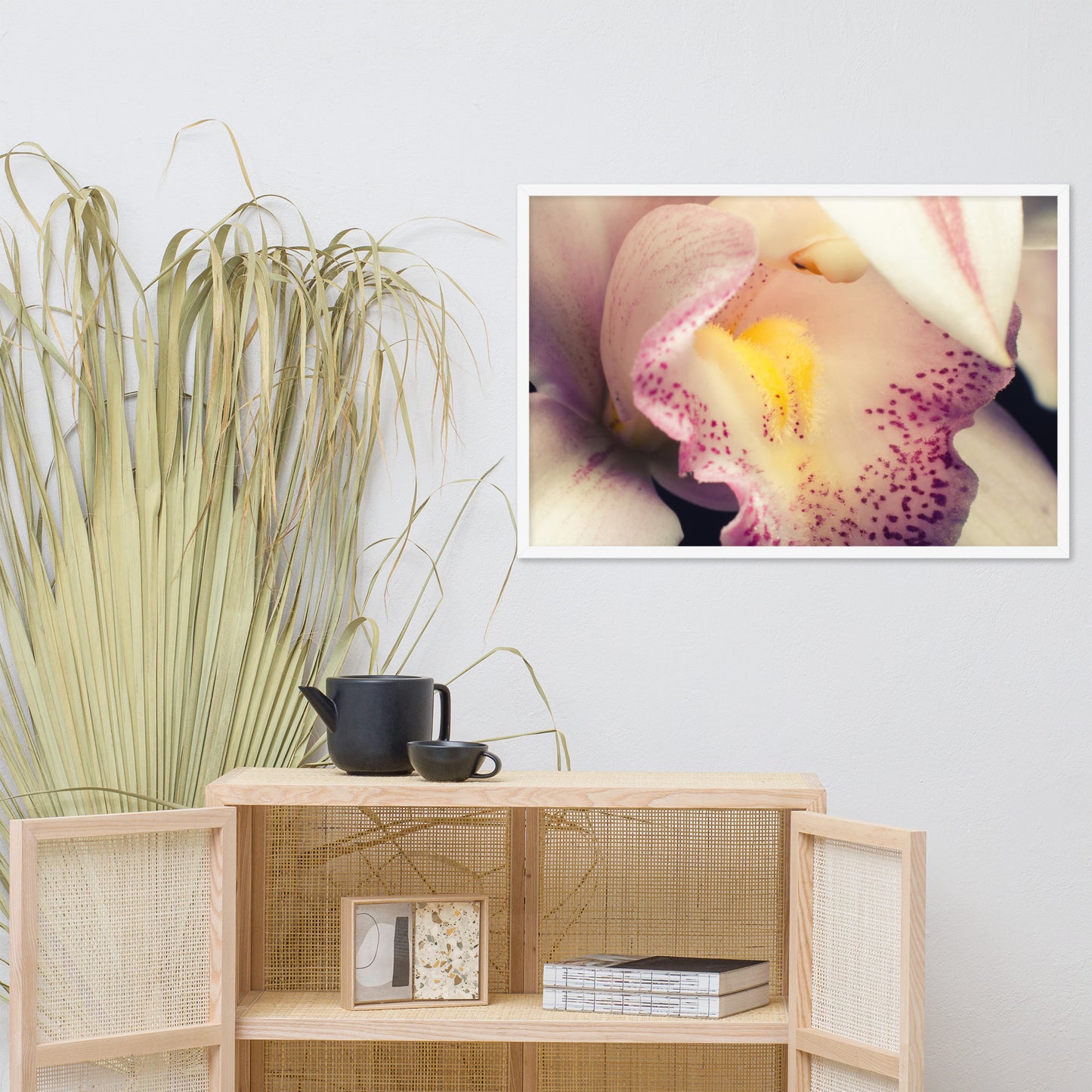 Close-up of Orchid Floral Nature Photo Framed Wall Art Print