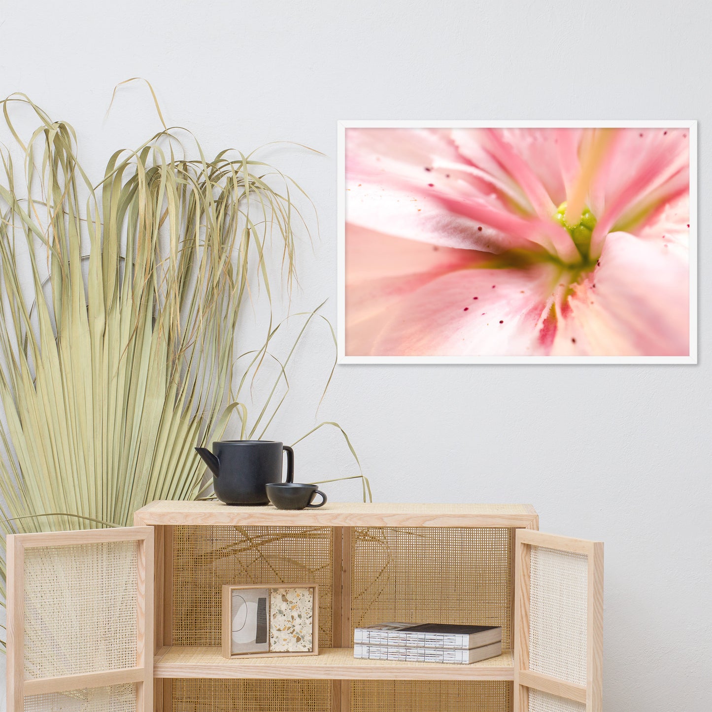 Center of the Stargazer Lily Floral Nature Photo Framed Wall Art Print