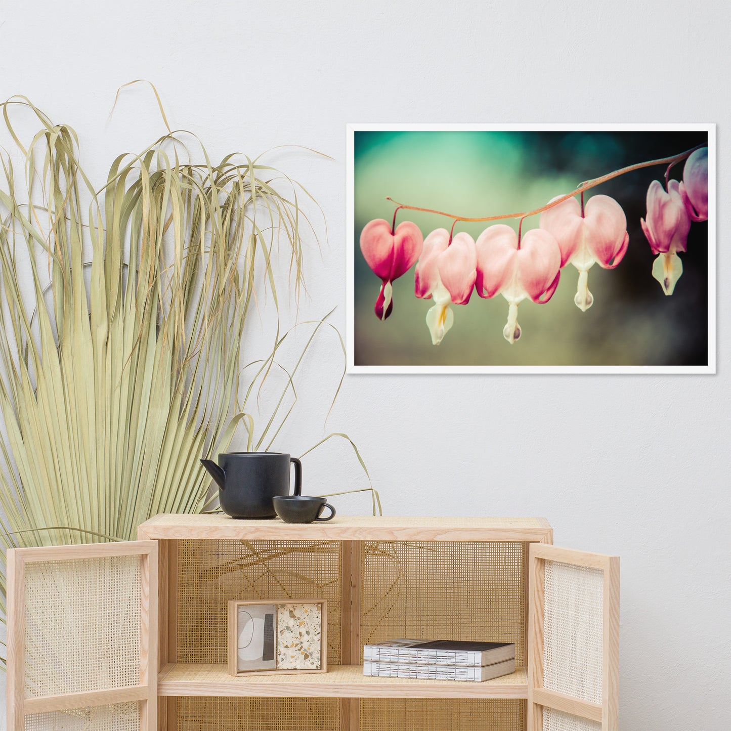 Be Still My Bleeding Heart Colorized Floral Nature Photo Framed Wall Art Print