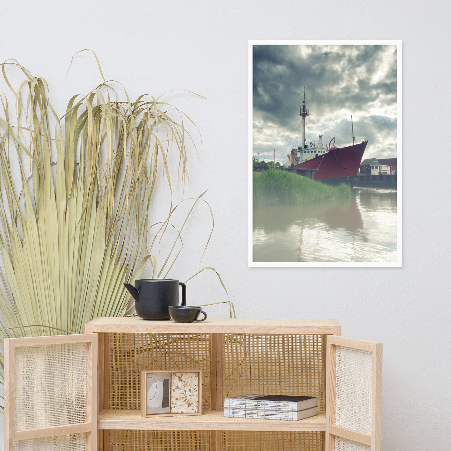 Foggy River Coastal Landscape Framed Photo Paper Wall Art Prints