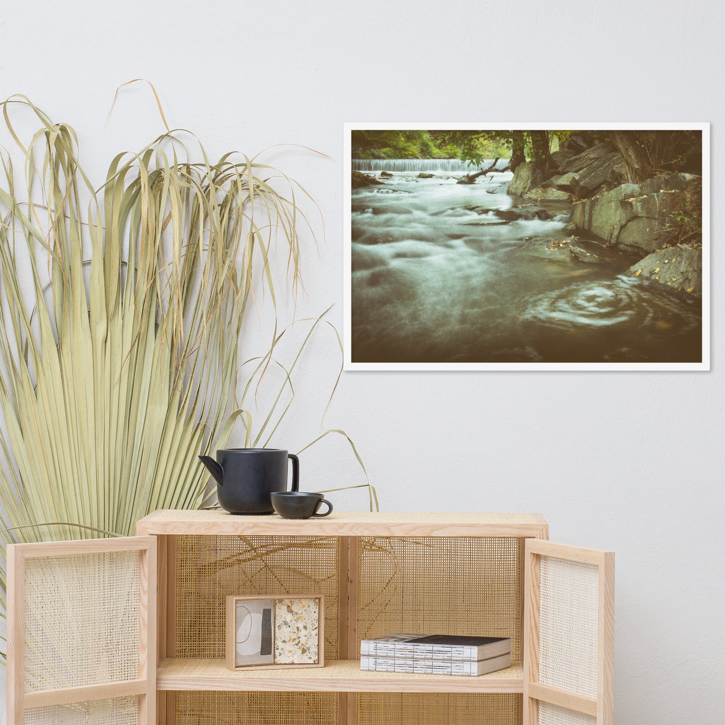 Water Swirl in the River Rustic Landscape Framed Photo Paper Wall Art Prints