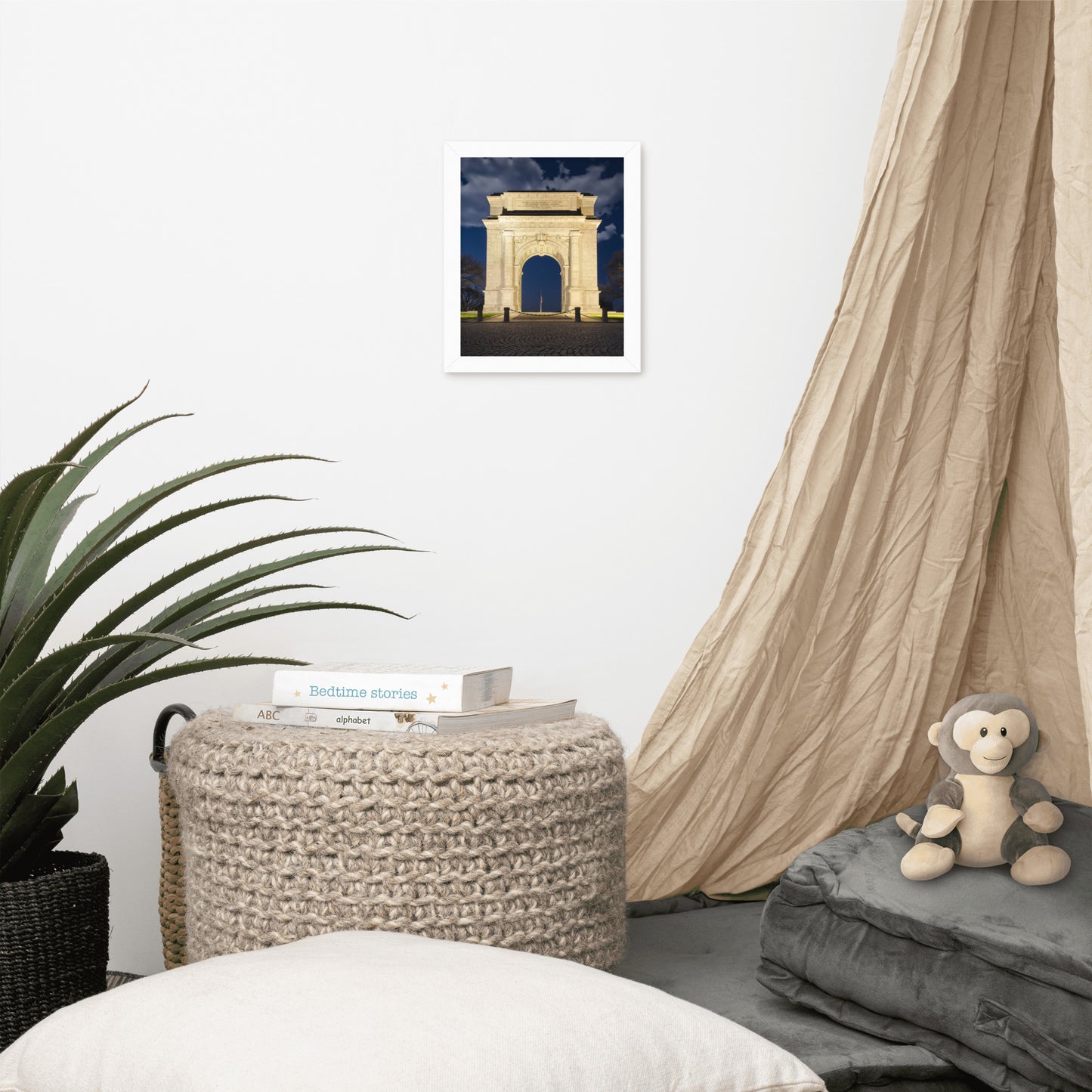 Night Photo At Valley Forge Arch Urban Landscape Photo Framed Wall Art Print