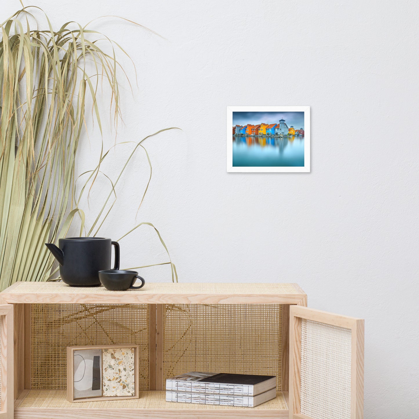 Blue Morning at Waters Edge Landscape Framed Photo Paper Wall Art Prints