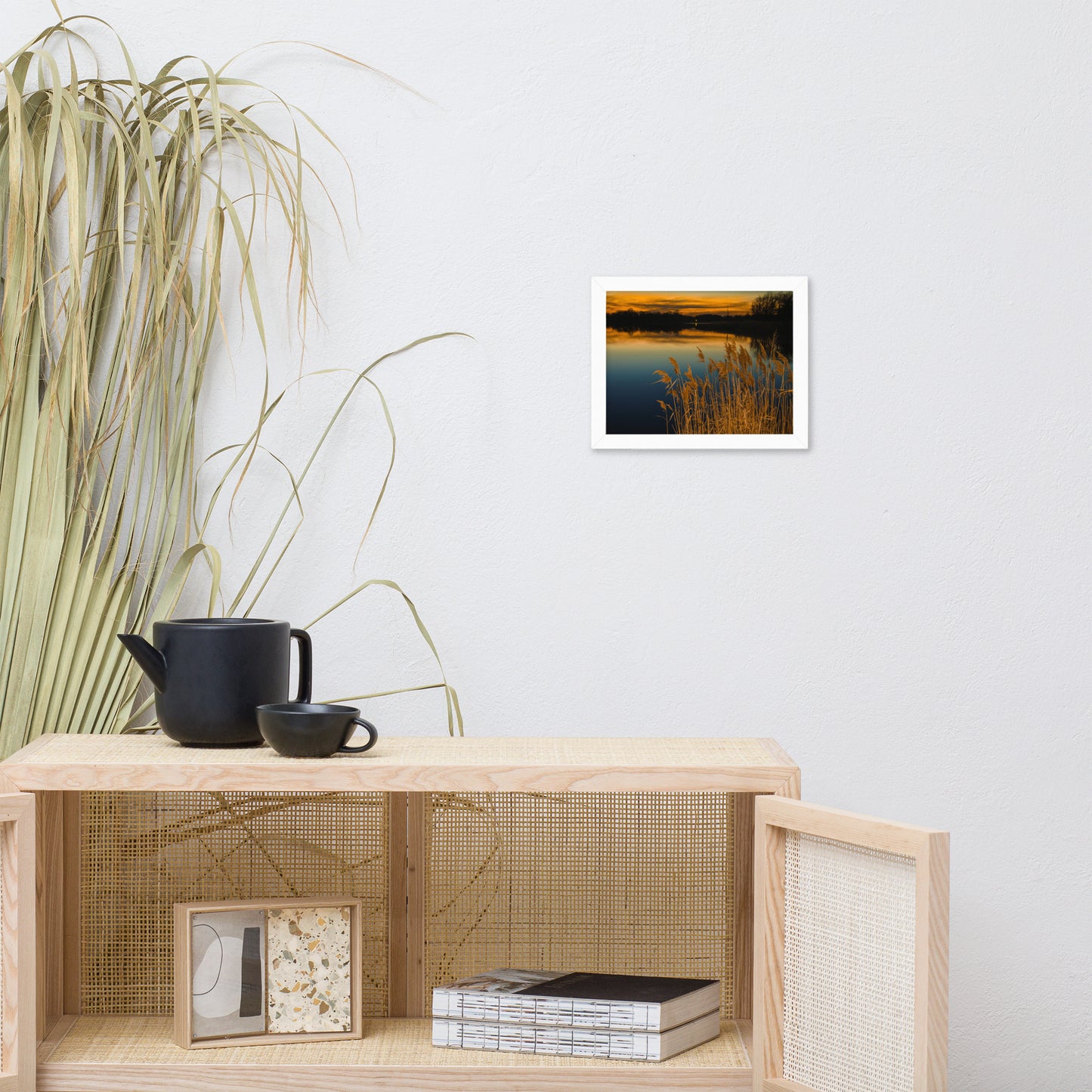 Sunset at Reedy Point Pond Landscape Framed Photo Paper Wall Art Prints