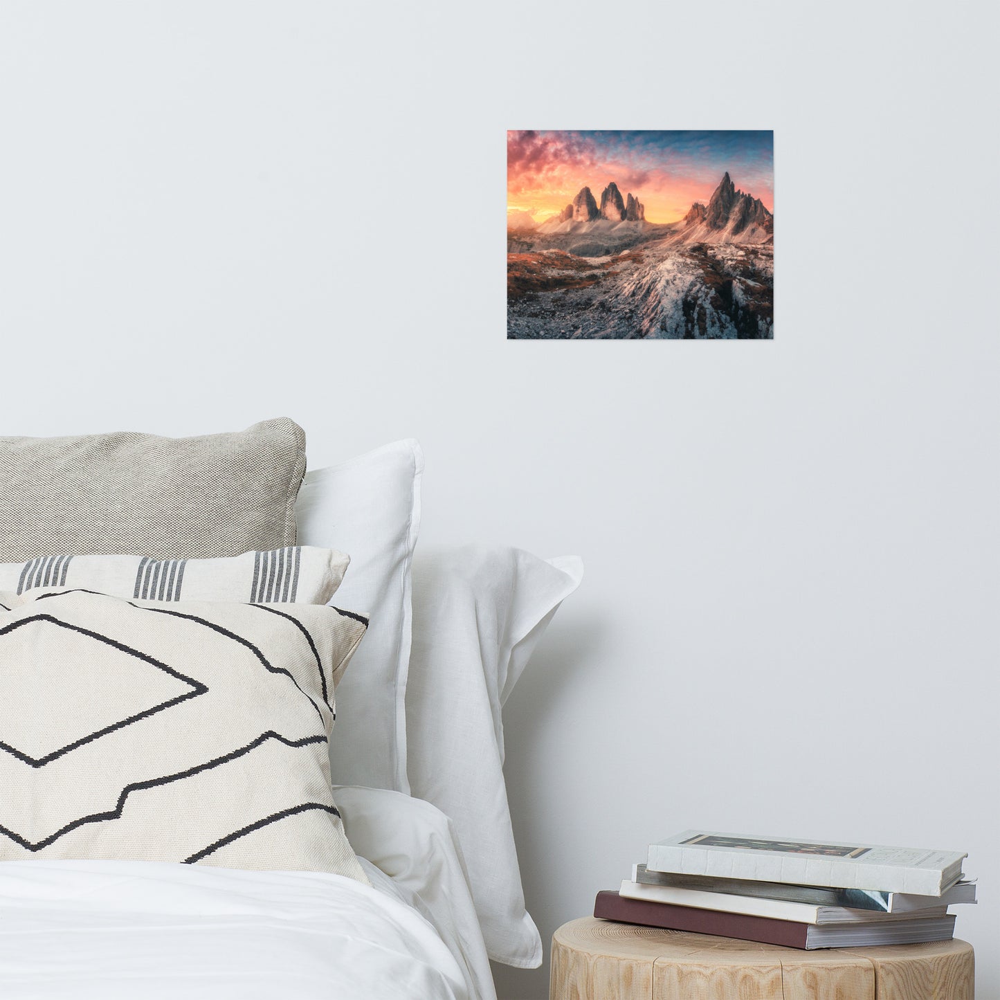 Mountains Colorful Cloudy Sunset 2 Rustic Farmhouse Style Landscape Photo Loose Wall Art Prints