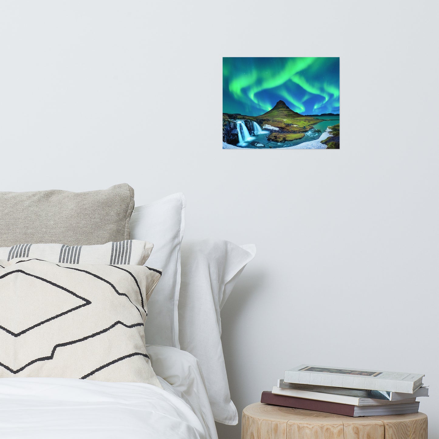 Winter Mountain Northern Lights Night Landscape Photo Loose Wall Art Prints