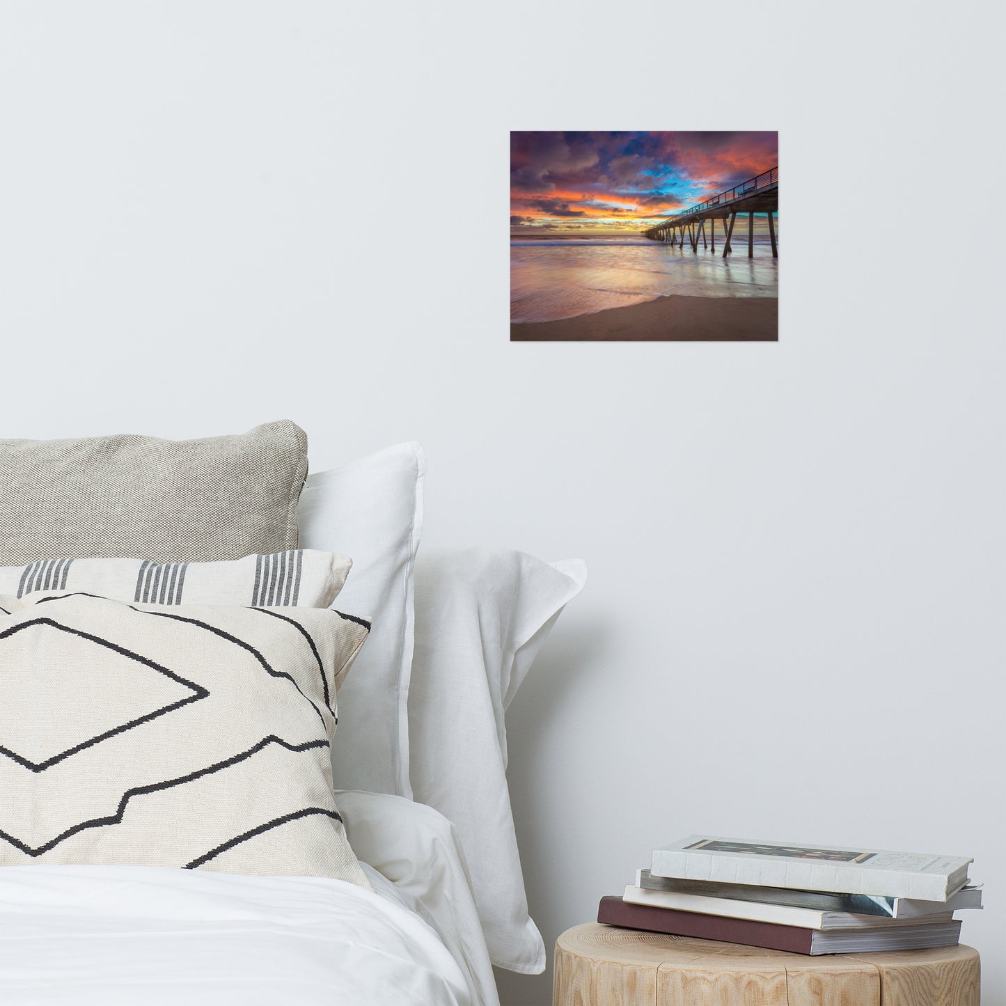 Dreamy Pier at Sunset Coastal Landscape Photo Loose Wall Art Prints