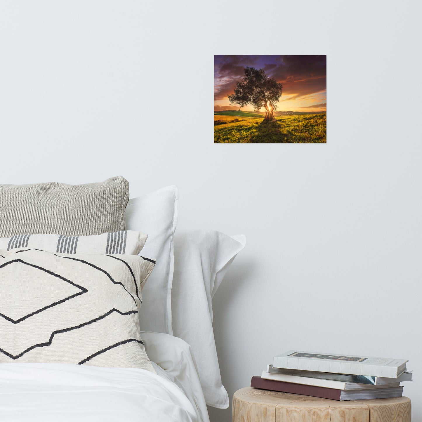Countryside Olive Tree Sunset Landscape Photo Loose Wall Art Prints