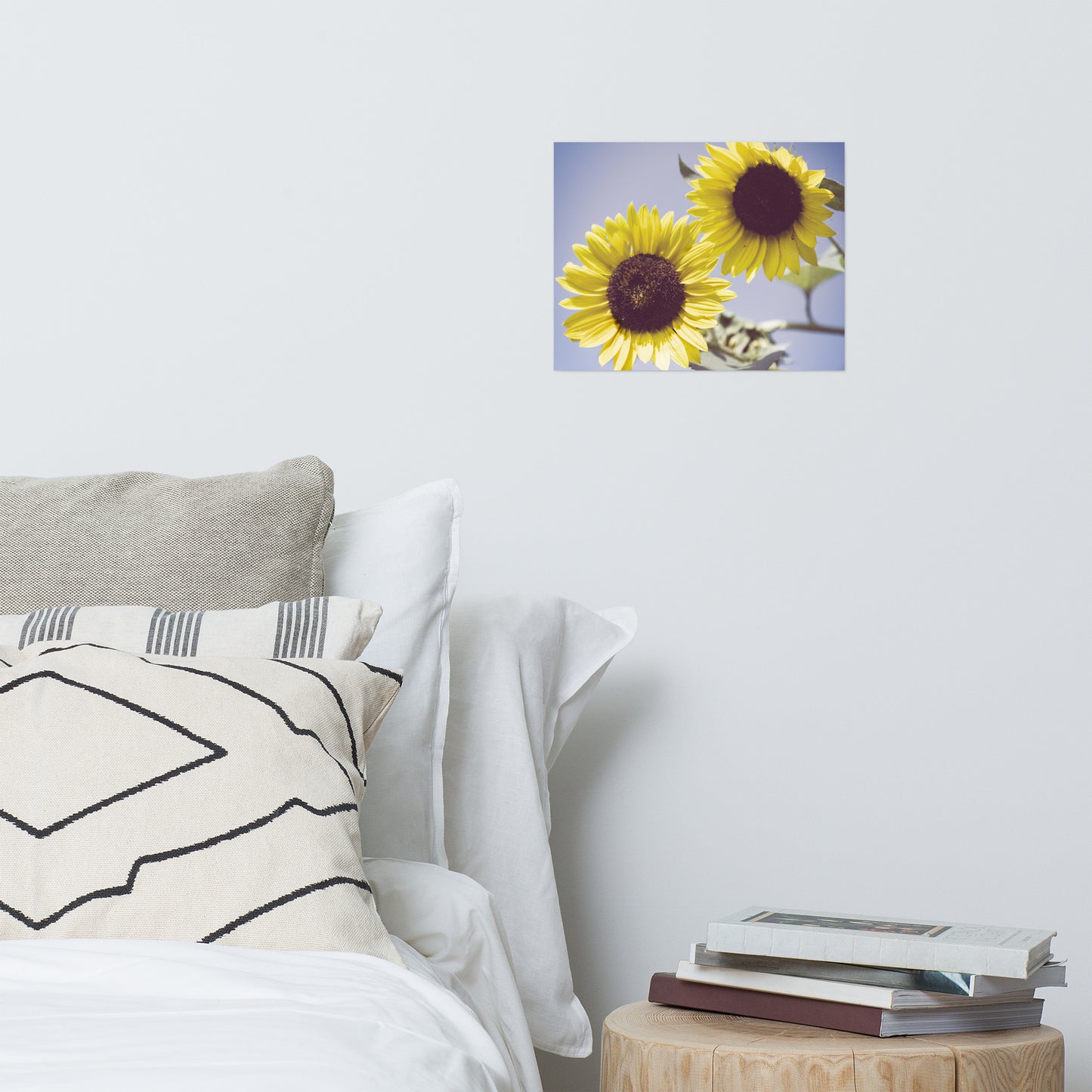 Floral Abstract Print: Aged Sunflowers Against Sky - Botanical / Floral / Flora / Flowers / Nature Photograph Loose / Unframed / Frameable / Frameless Wall Art Print - Artwork